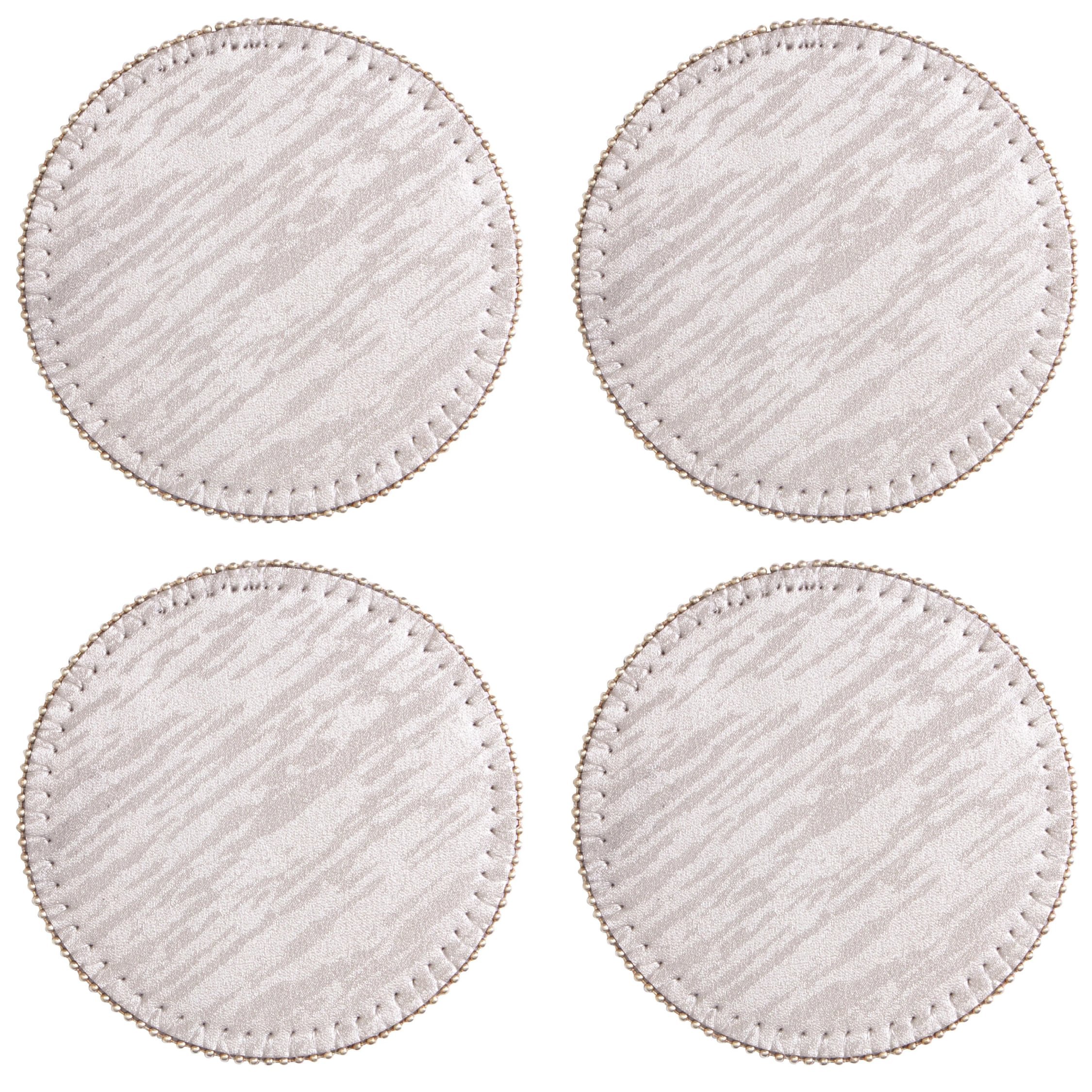 Orsina Set Of 4 Knightsbridge Round Coasters - Silver