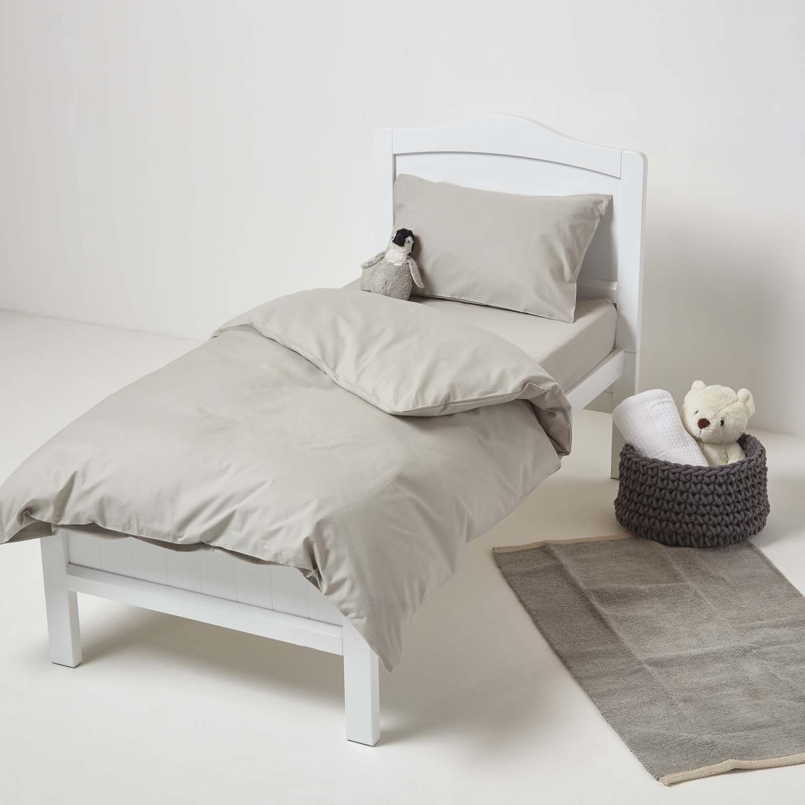 Homescapes Egyptian Cotton Cot Bed Duvet Cover Set - Grey