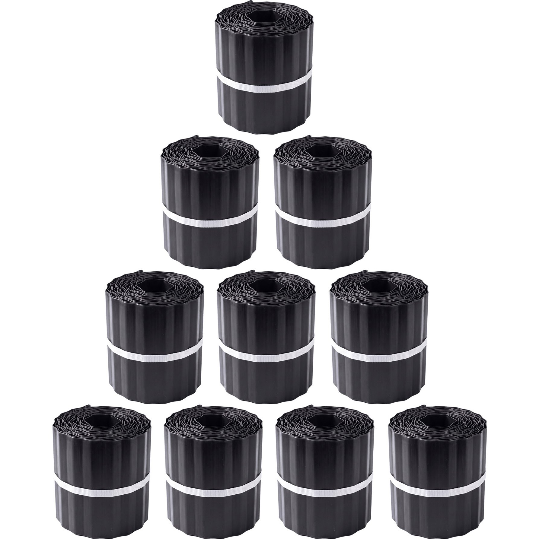 Primrose Black Coated Steel Corrugated Metal Lawn Edging Roll - 50m