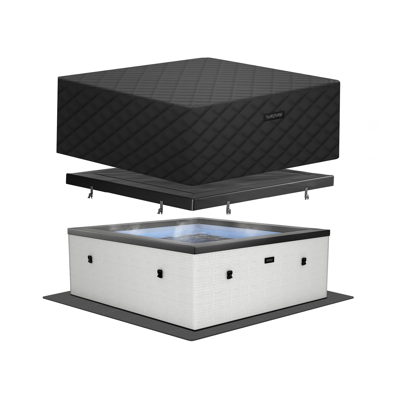 Wave Garda 4-Person Eco Foam Hot Tub with EnergySave Bundle - Pebble White
