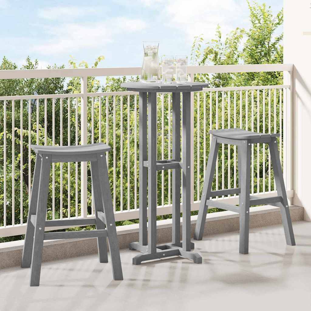 Walplus 3 Piece Garden Bar Set - Light Grey - 55 x 55 x 107 cm