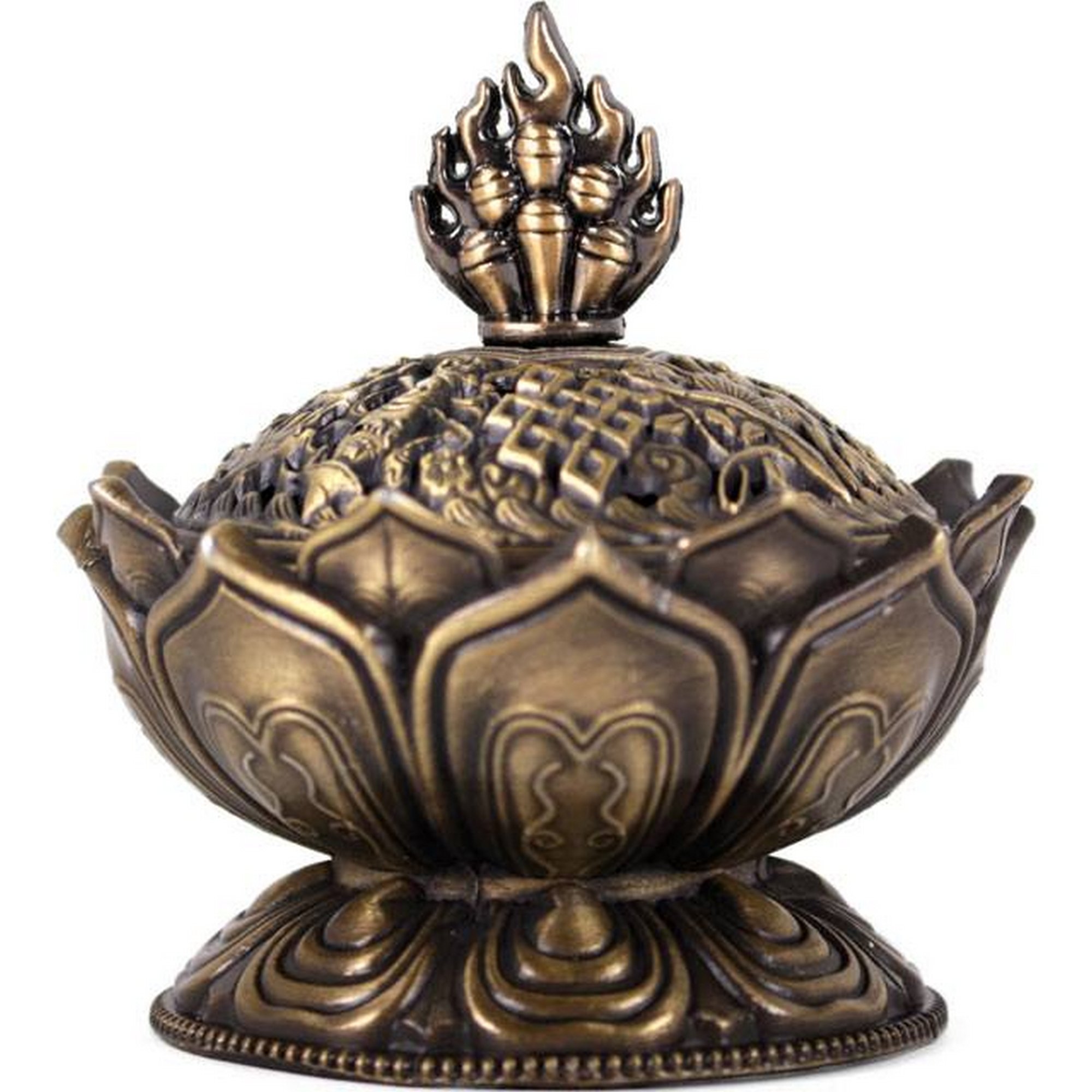 Something Different Metal Lotus Incense Cone Holder - Copper