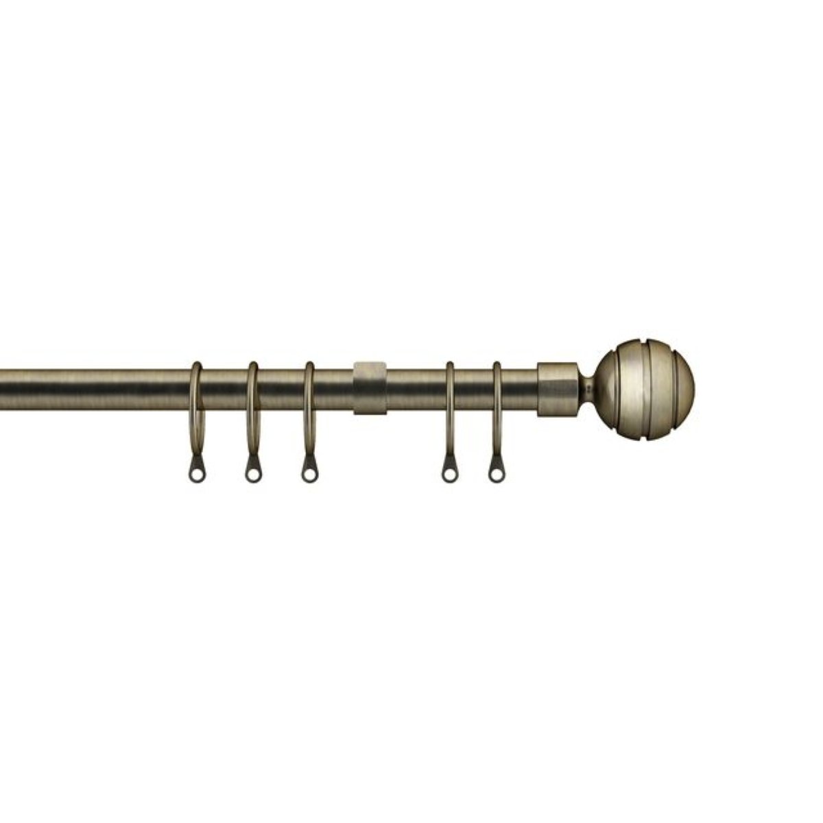 New Edge Blinds 16-19mm Brass Serrated Ball Curtain Pole - 170cm - 300cm