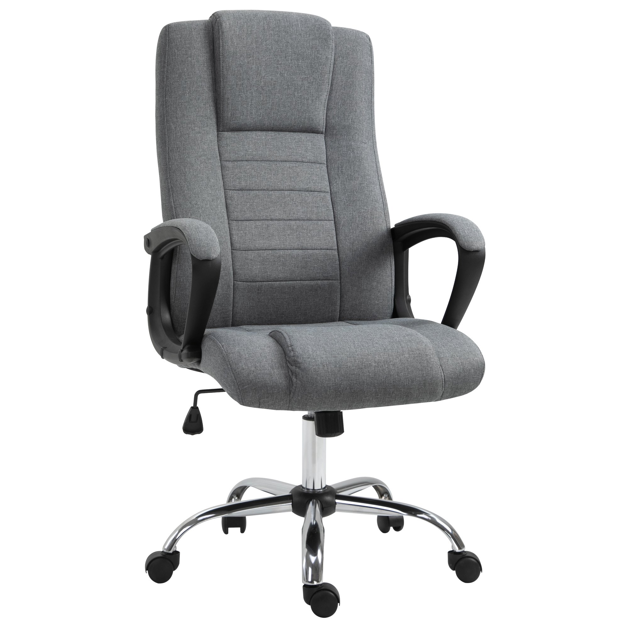 Vinsetto Linen look Fabric Swivel Computer Desk Chair - Dark Grey