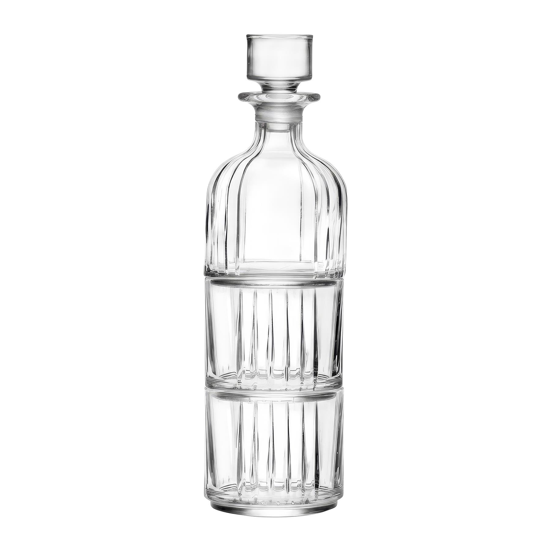 RCR 3 Piece Timeless Crystal Glass Whisky Decanter Set - 345ml