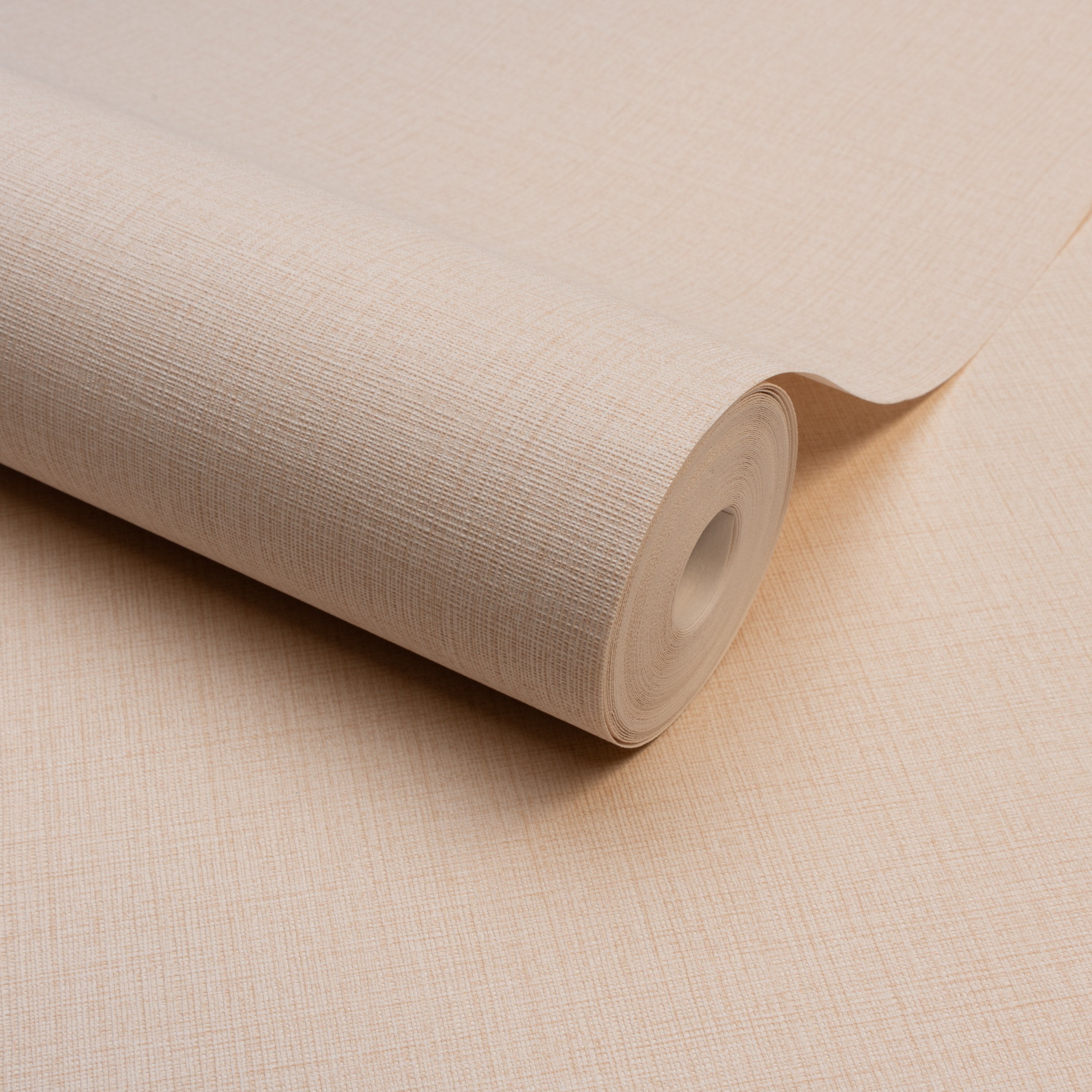 Grandeco Linen Nursery Textured Plain Wallpaper - Blush