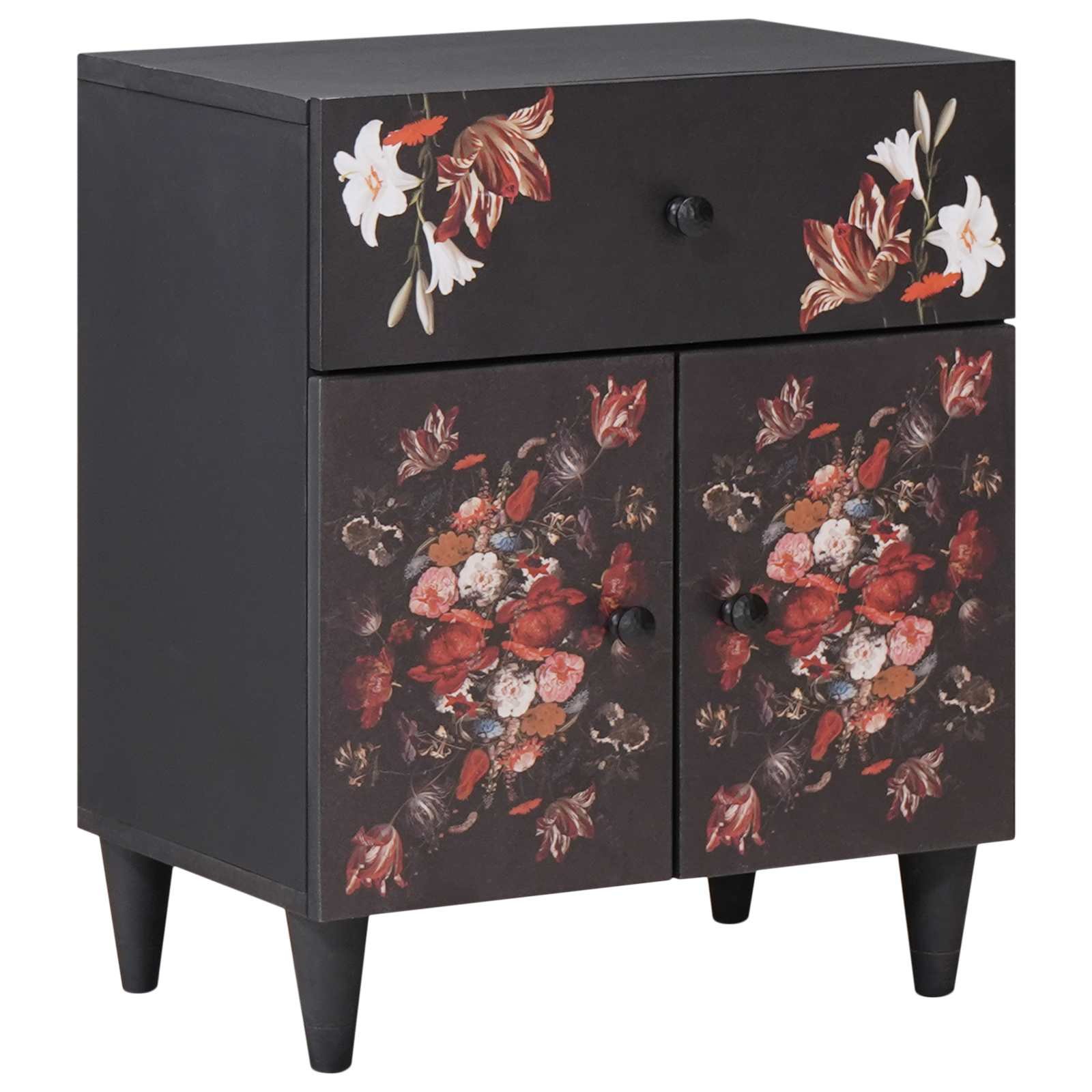 Walplus Solid Wood Nightstand - Multicoloured - 50 x 33 x 60 cm
