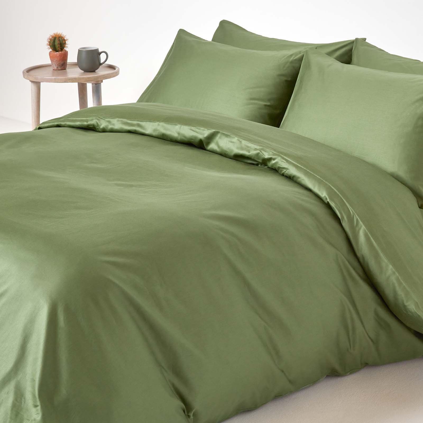Homescapes Organic Egyptian Cotton Moss Green Bedding Set - Single