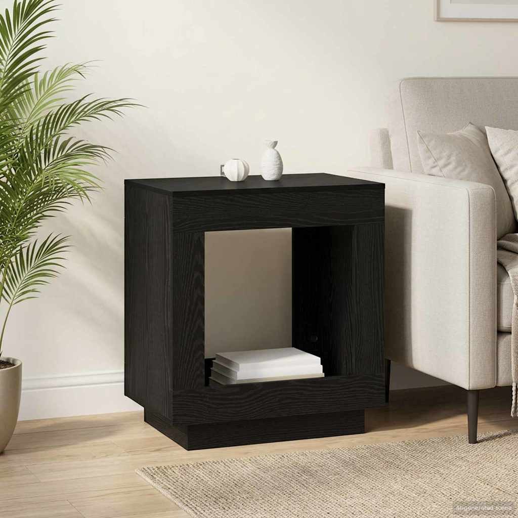 Walplus Engineered Wood Side Table - Black Oak - 60 x 40 x 65 cm