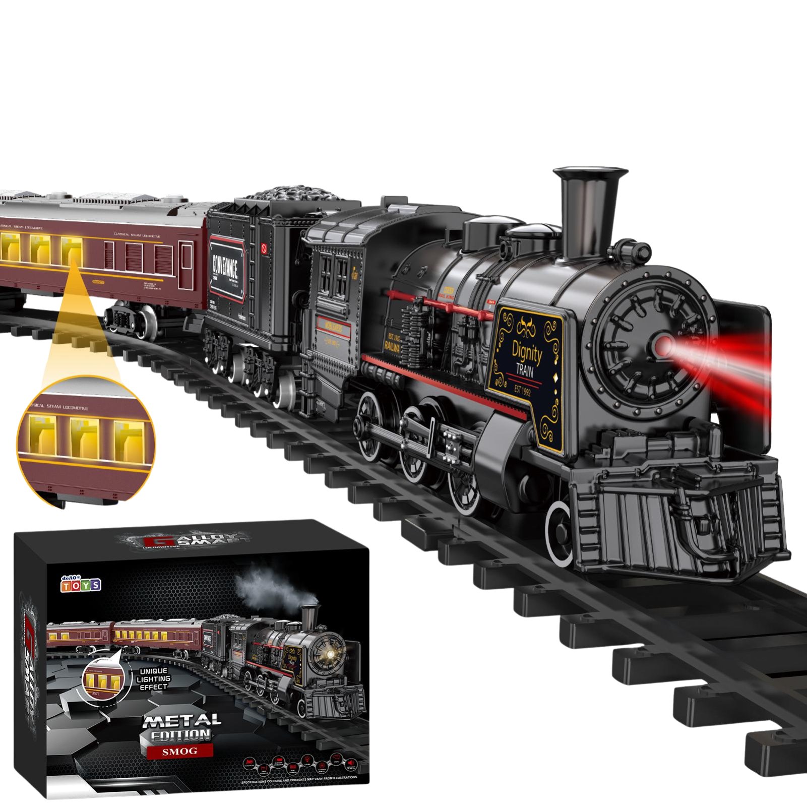 deAO Steam Train Set - Black