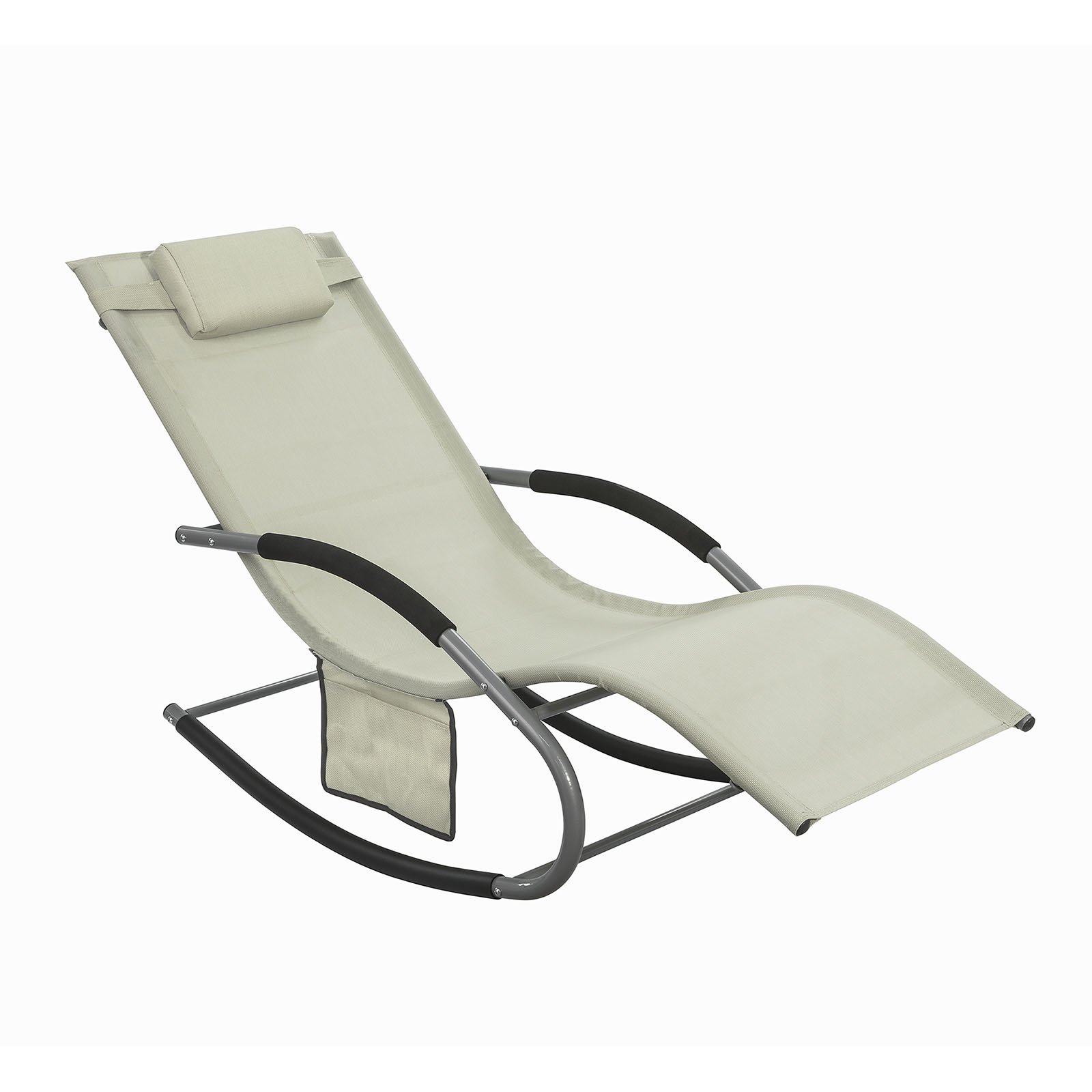 SoBuy Outdoor Garden Seating Sun Lounger Rocking Chair - Beige