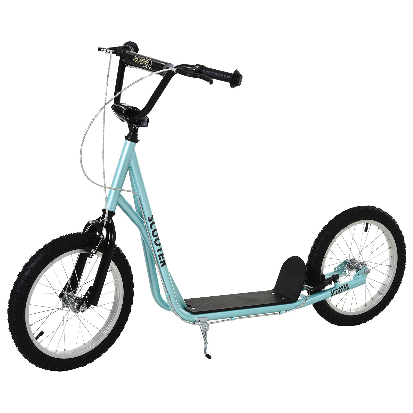 HOMCOM Age 5 Years Plus Adjustable Height Dual Brake Kick Scooter – Blue