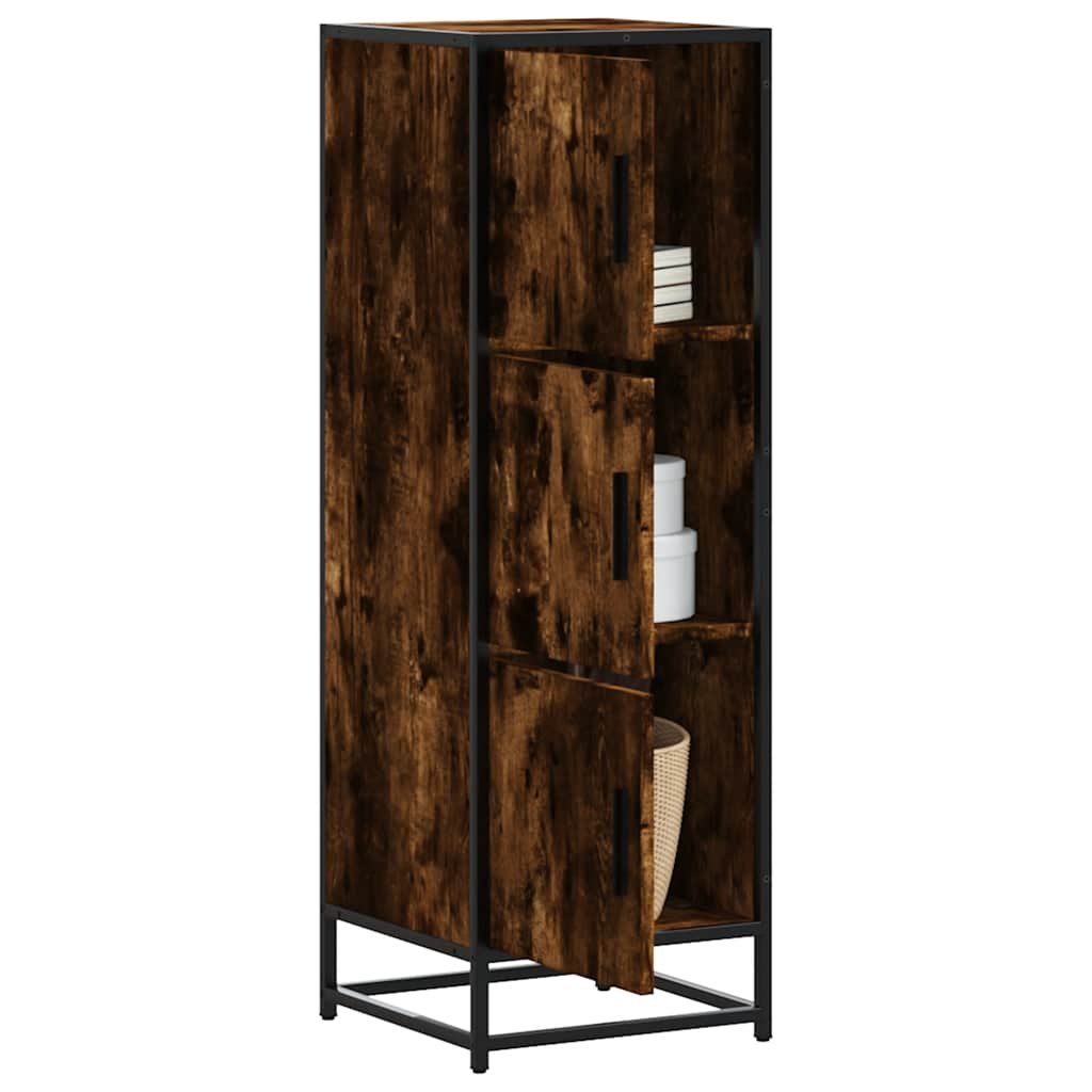 Walplus Engineered Wood Highboard - Dark Oak - 35.5 x 35 x 106.5 cm