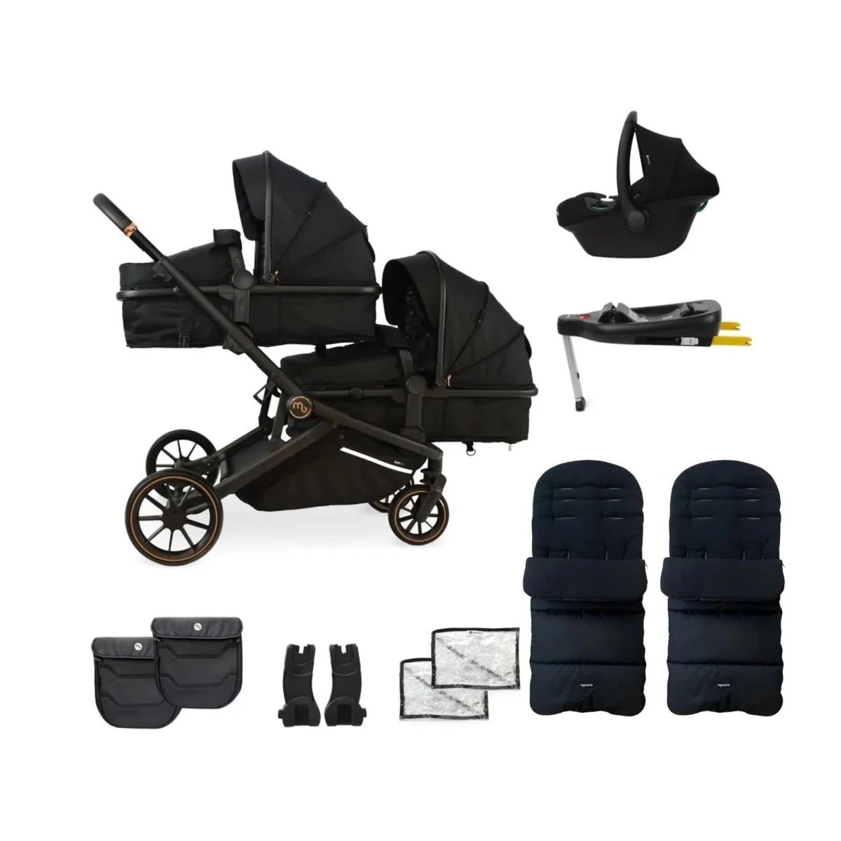 My Babiie Twin Travel System - Black Leopard
