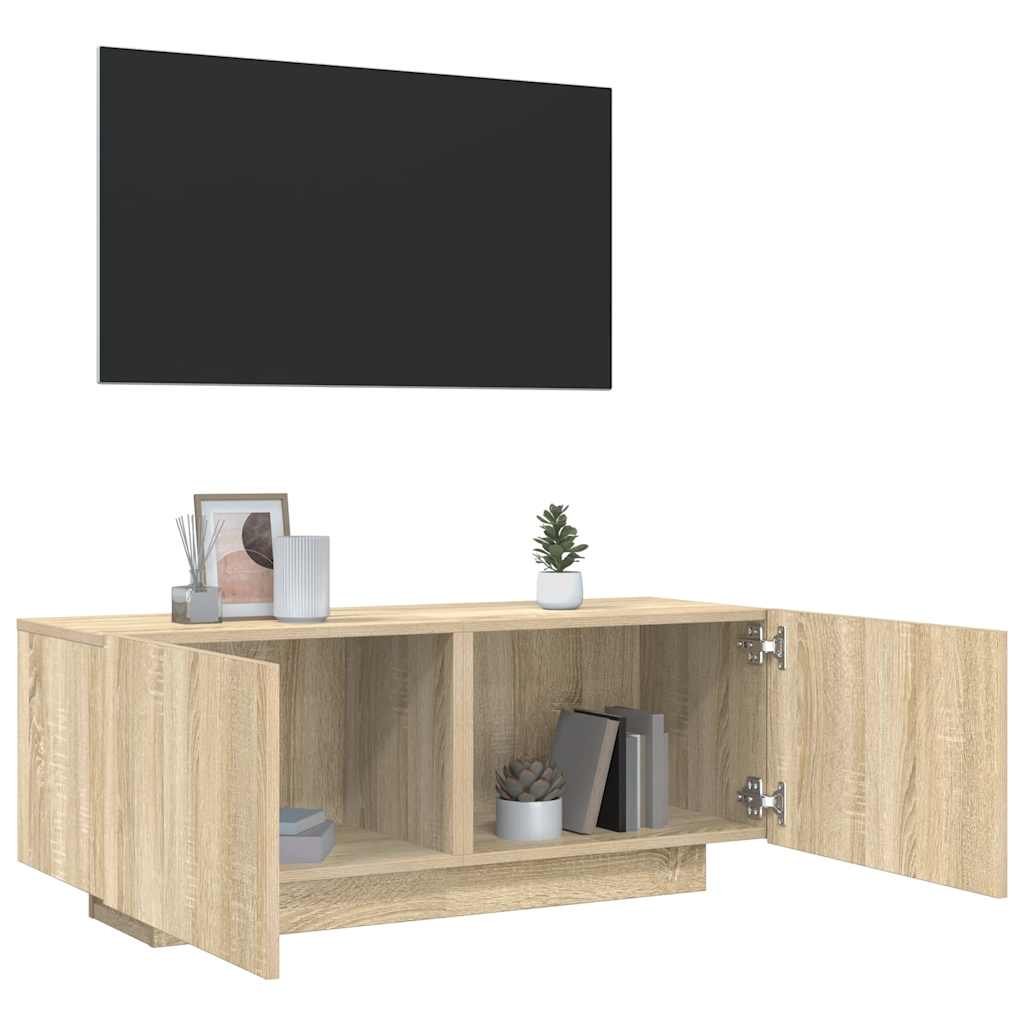 Walplus Engineered Wood TV Cabinet - Sonoma Oak - 100 x 35 x 40 cm