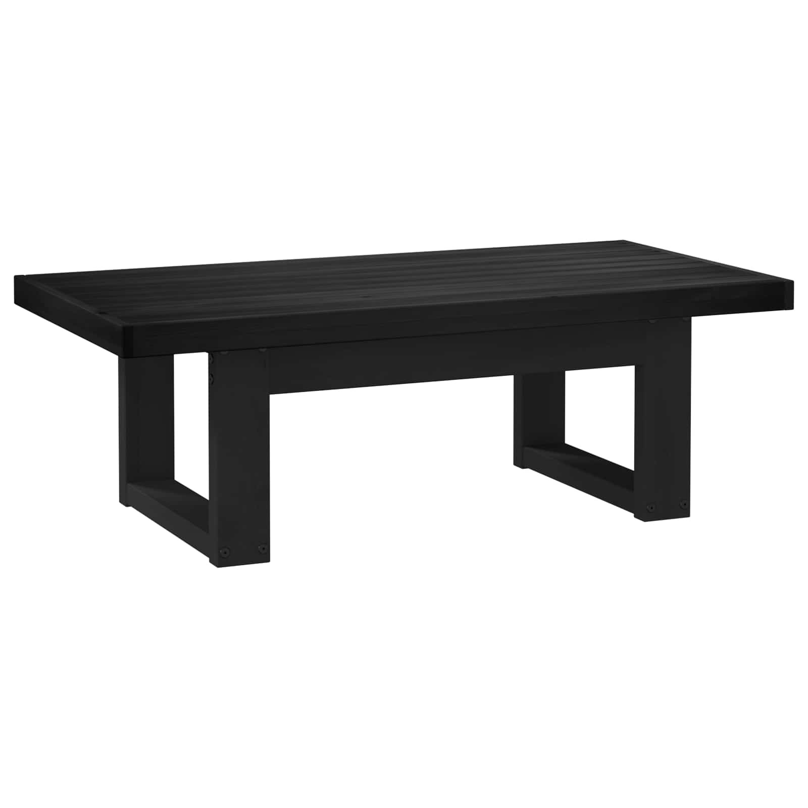 Walplus Solid Pine Wood Coffee Table - Black - 119 x 60 x 40 cm