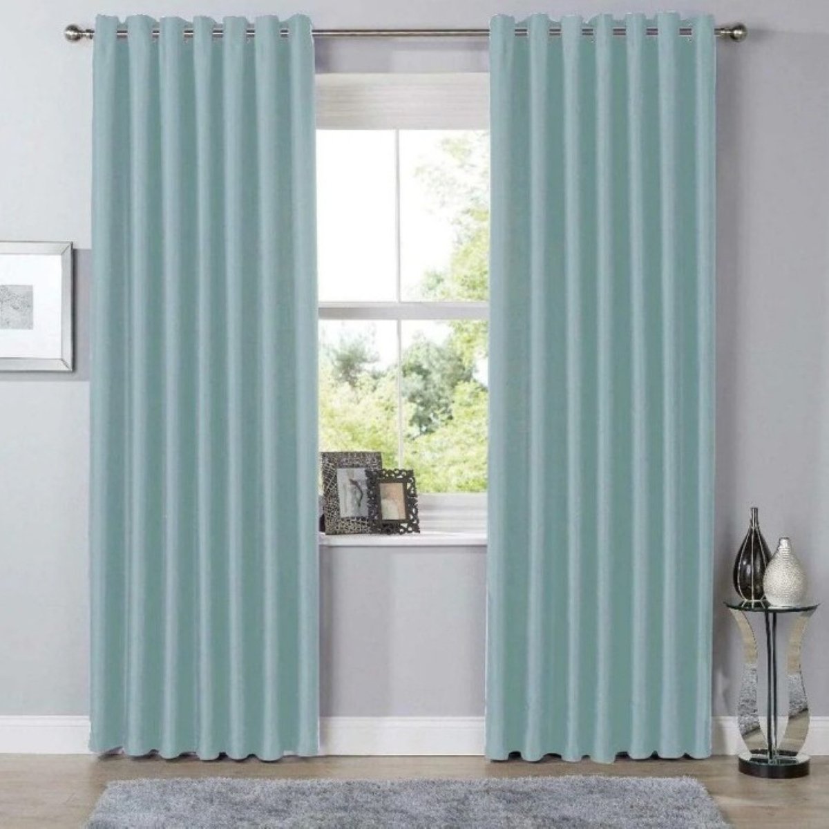New Edge Blinds Duckegg Blackout Eyelet Curtains - 117cm x 137cm