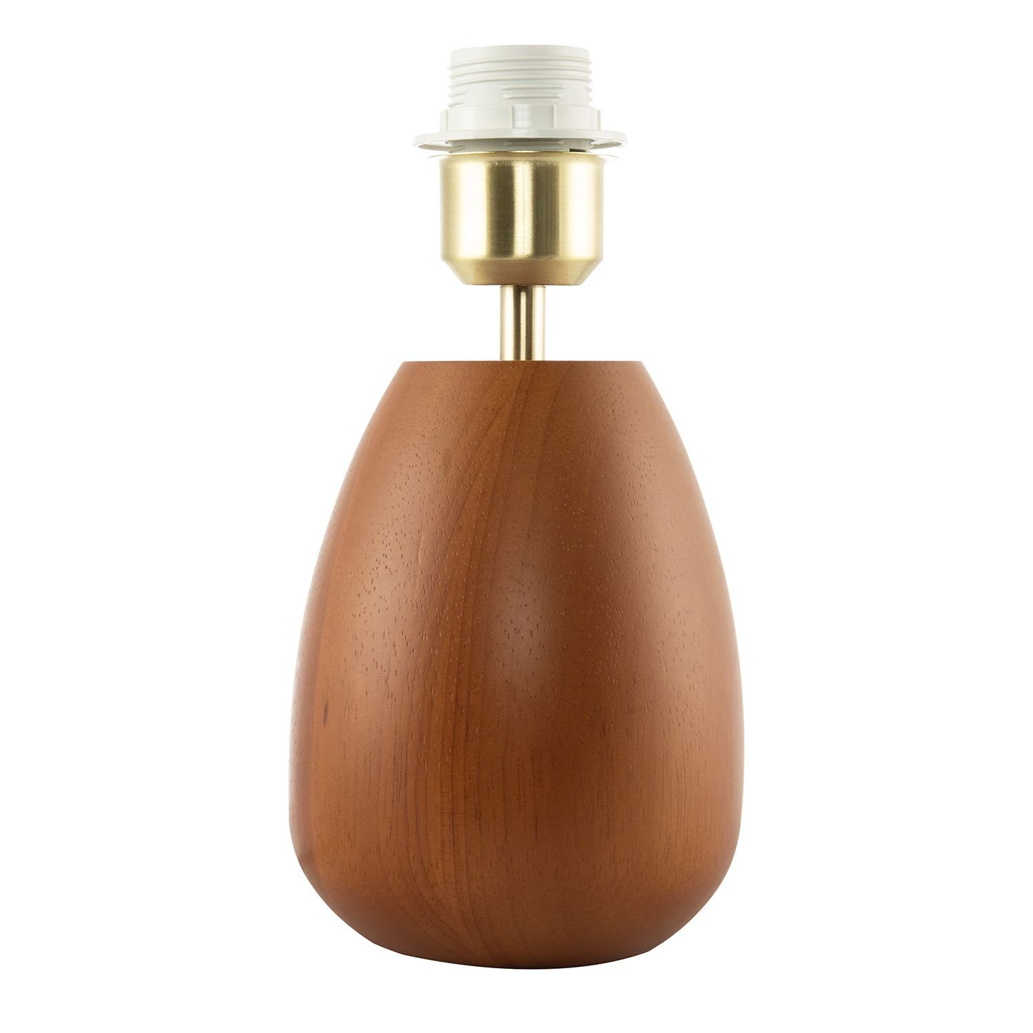 Happy Homewares Brown Chunky Wooden Base with Mahogany Finish Table Lamp - 13cm