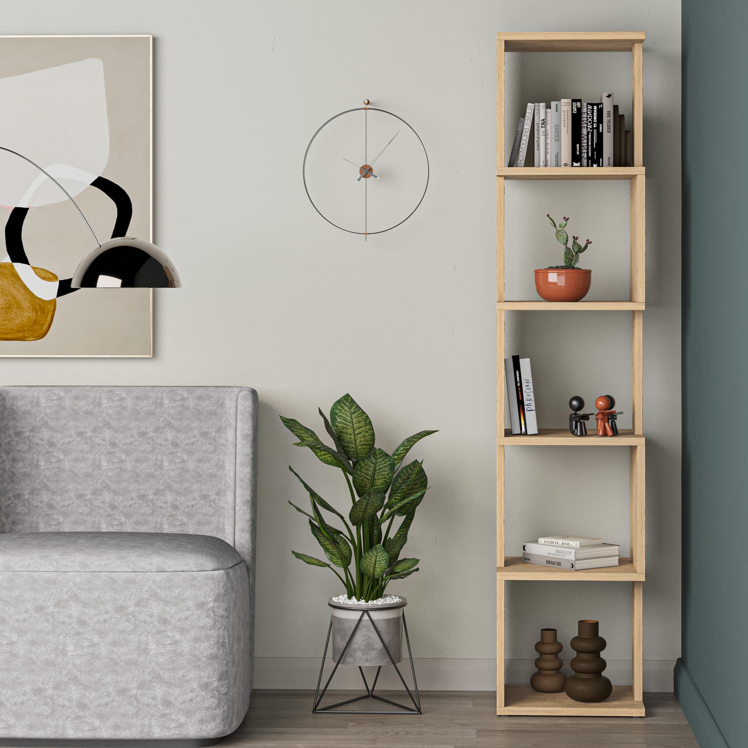 Decortie Piri Particleboard Bookcase - Oak