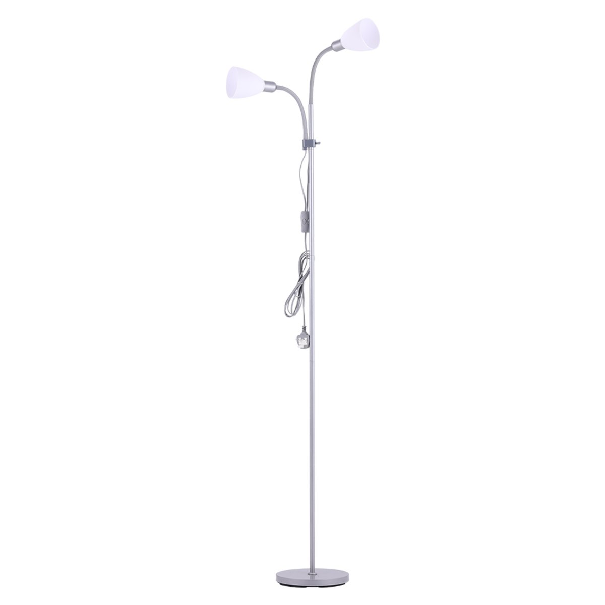 Living and Home Adjustable Mother and Child Floor Lamp - Silver Grey