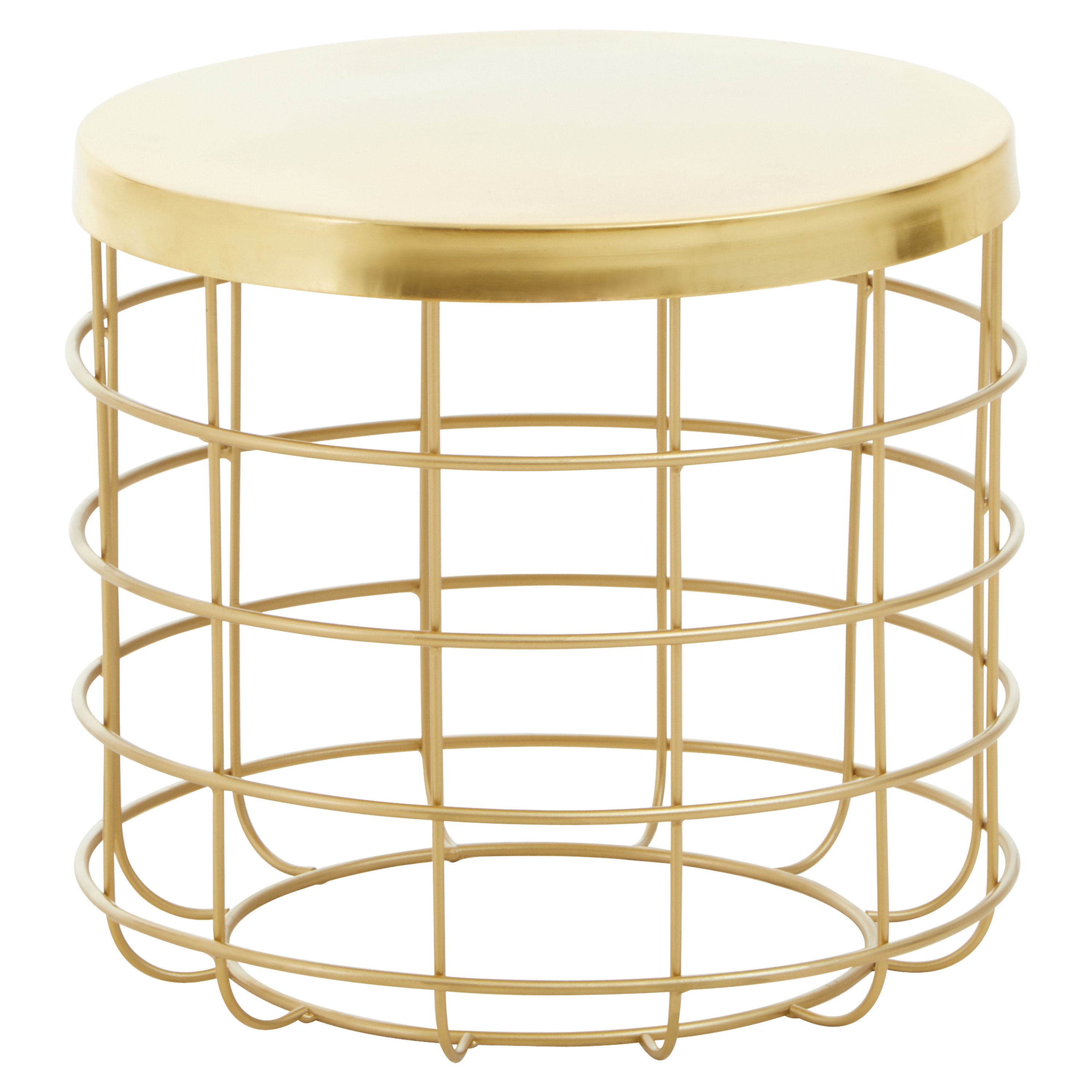 Orsina Pali Caged Base Side Table – Gold