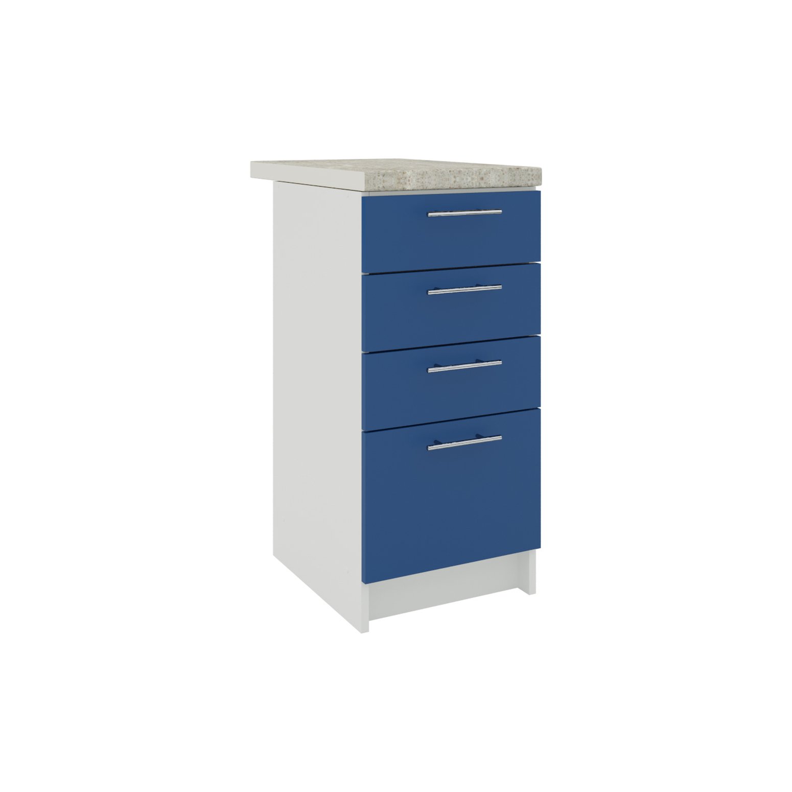 JD Greta 400mm Drawer Cabinet with Drawer Fronts & Worktop - Navy Blue Matt