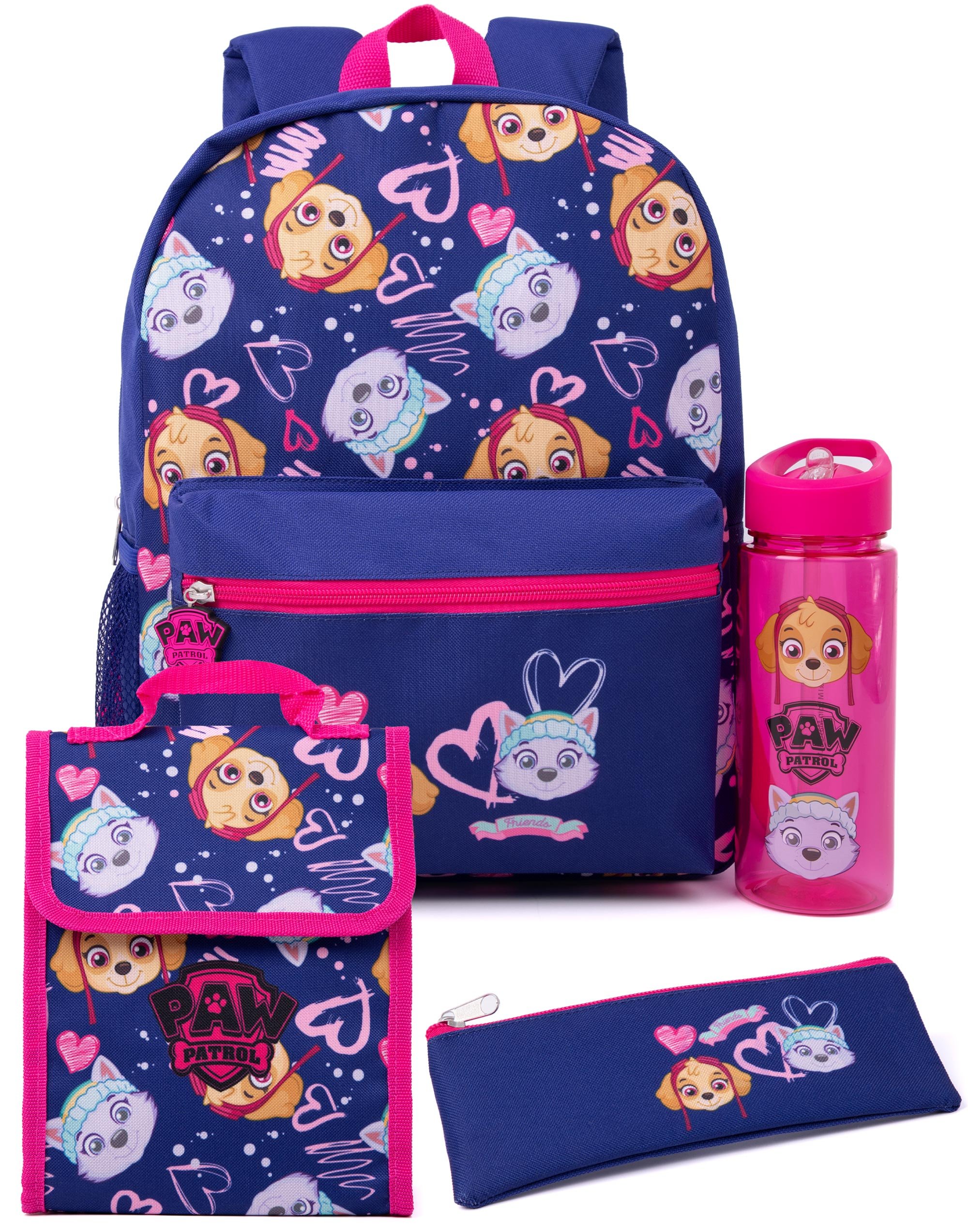 Paw Patrol Kids Girls 4 Piece Backpack Set - Blue