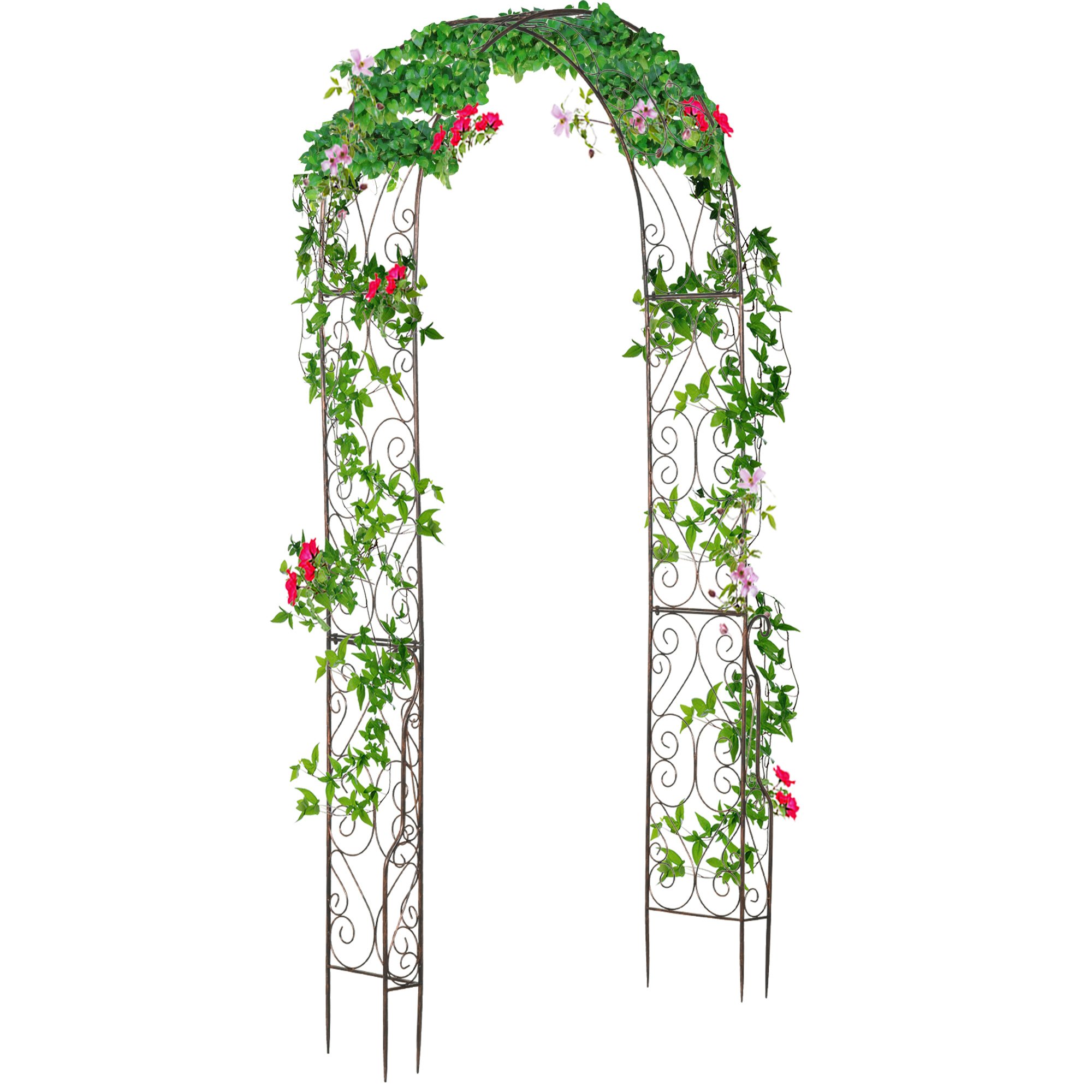 Outsunny Decorative Metal Garden Arch Trellis - Black