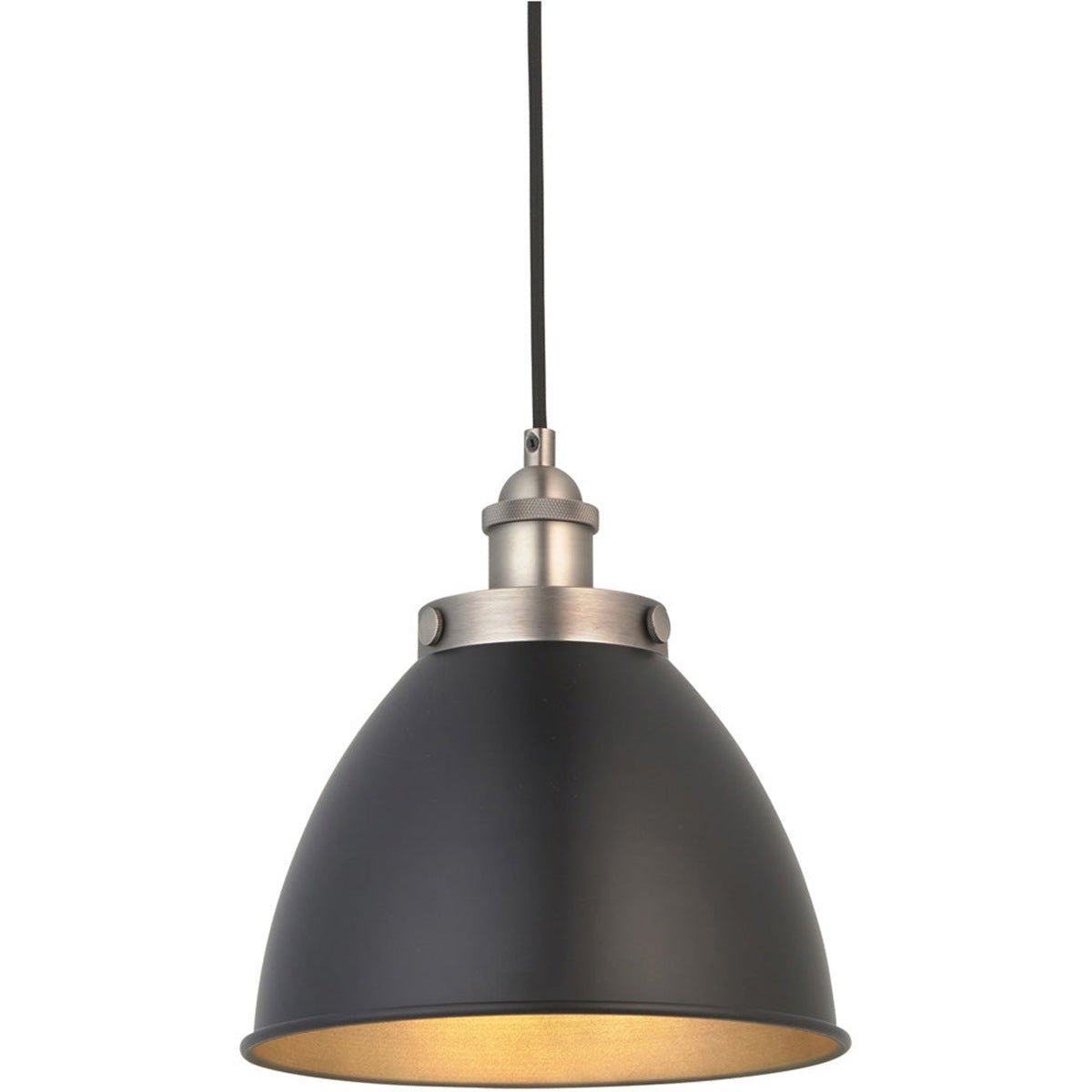 Loops Direct Steel Pendant Light - Matt Black and Aged Pewter