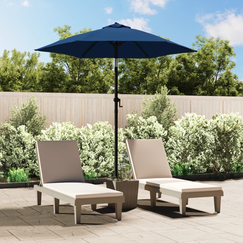 Walplus Polyester Garden Parasol - Blue and Dark Grey - 200 x 224 cm