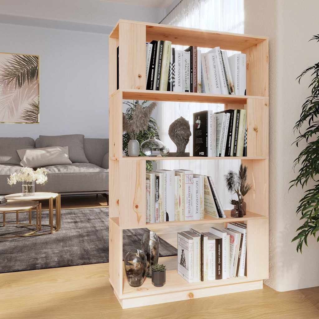 Walplus Solid Pine Book Cabinet - Brown - 80 x 25 x 132 cm