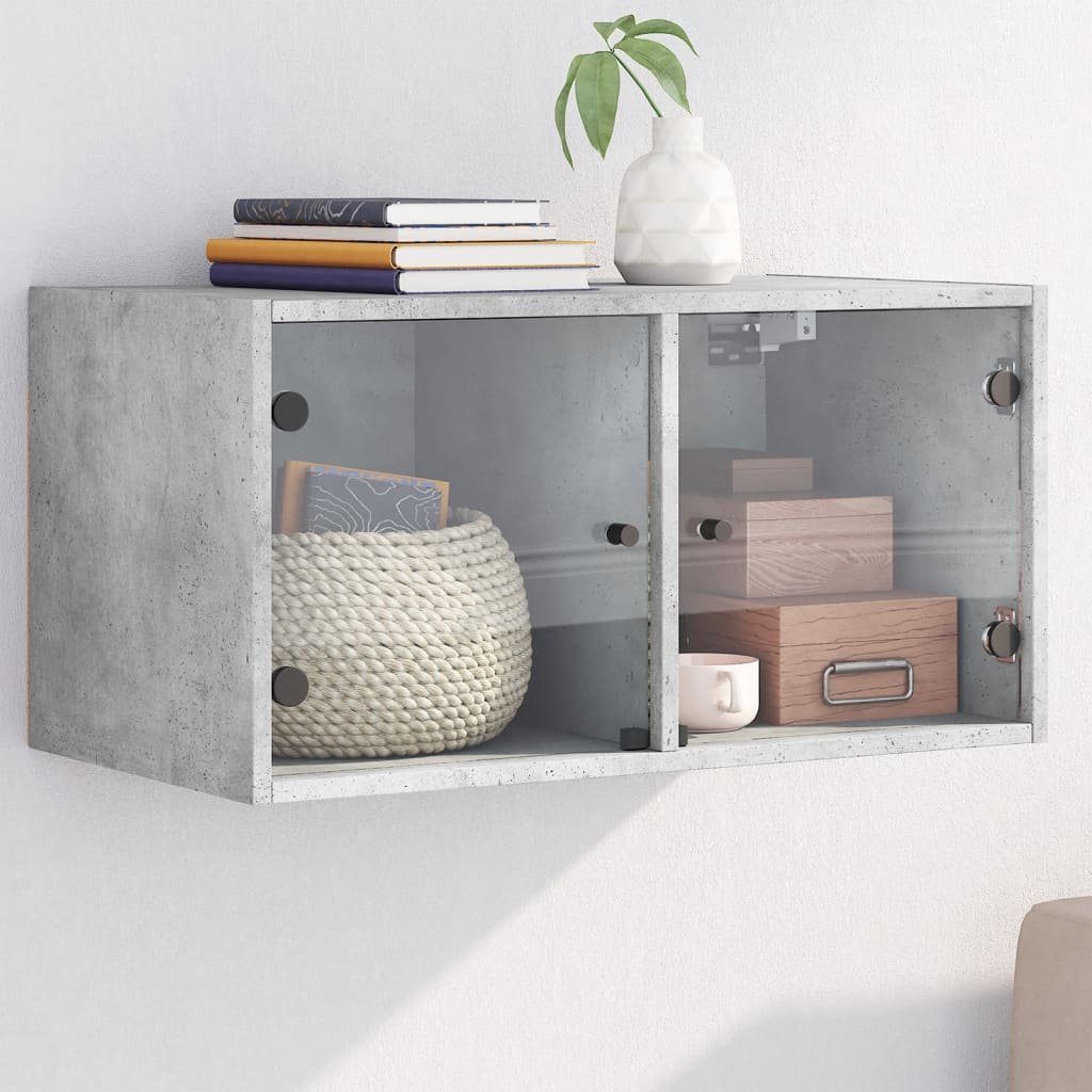 Walplus Engineered Wood Wall Cabinet - Granite Grey - 68.5 x 37 x 35 cm