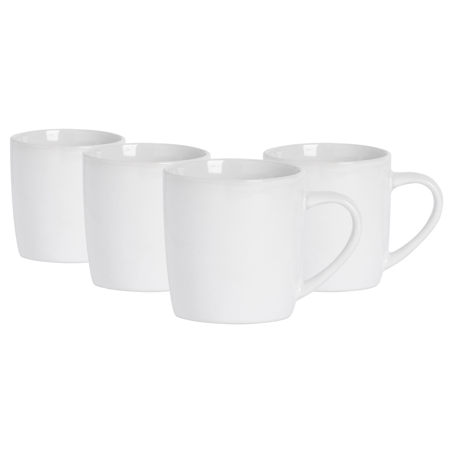 Argon Tableware Coloured 350ml Coffee Mugs Pack of 4 - White