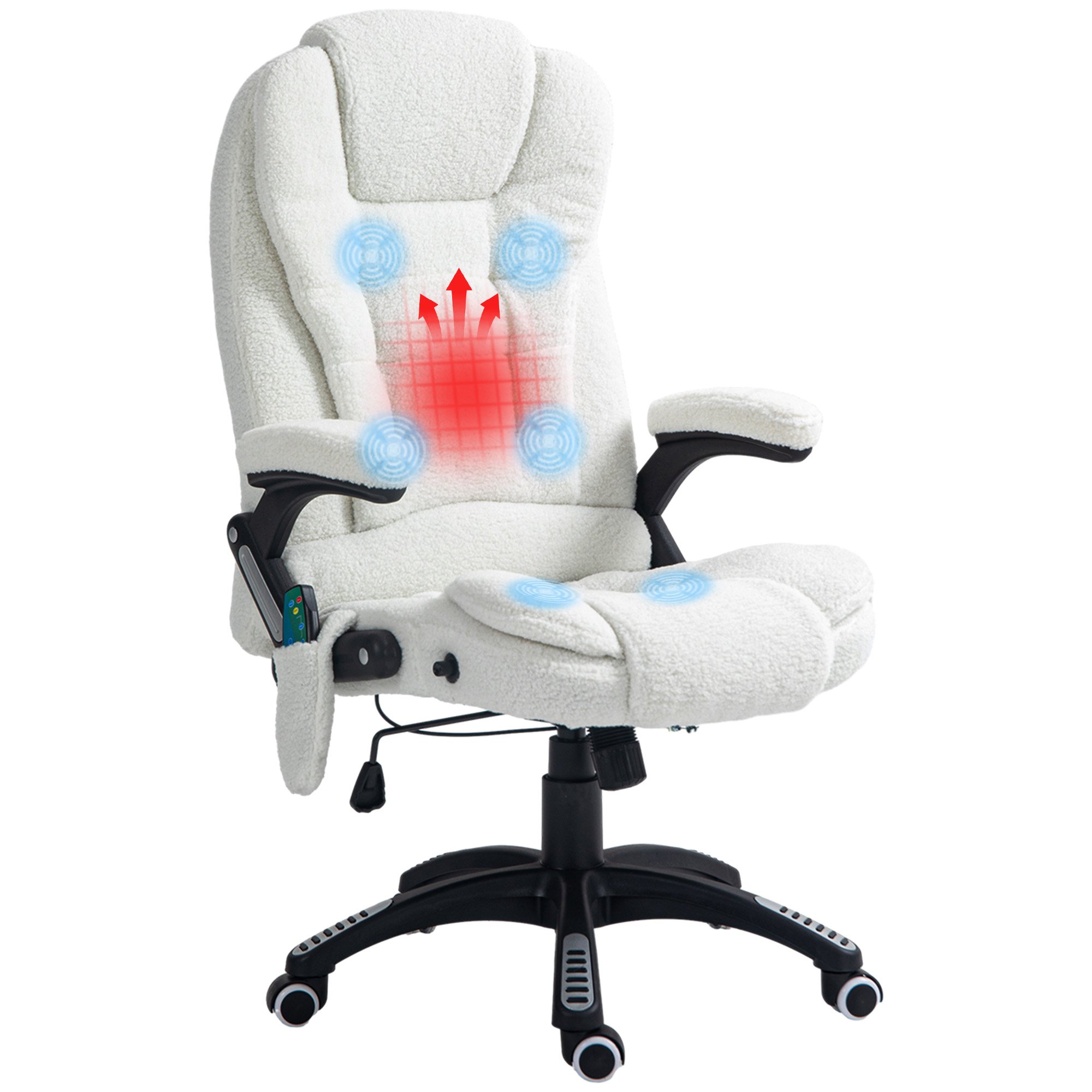 Vinsetto Boucle Fabric Executive Computer Desk Chair - White