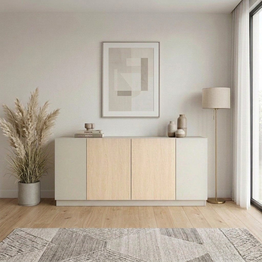 Decortie Victor 4 Door Sideboard - Sandstone