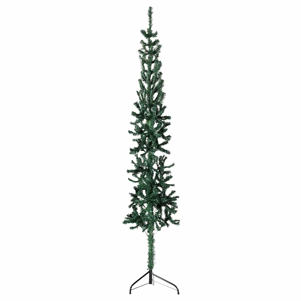 Walplus 176 Branch Tips Slim Half Artificial Christmas Tree - Green - 150 cm