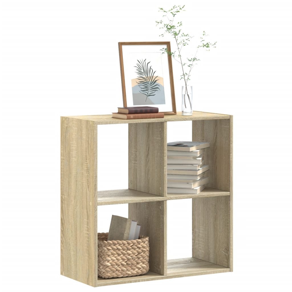 Walplus Engineered Wood Bookcase - Light Oak - 68.5 x 32 x 68.5 cm