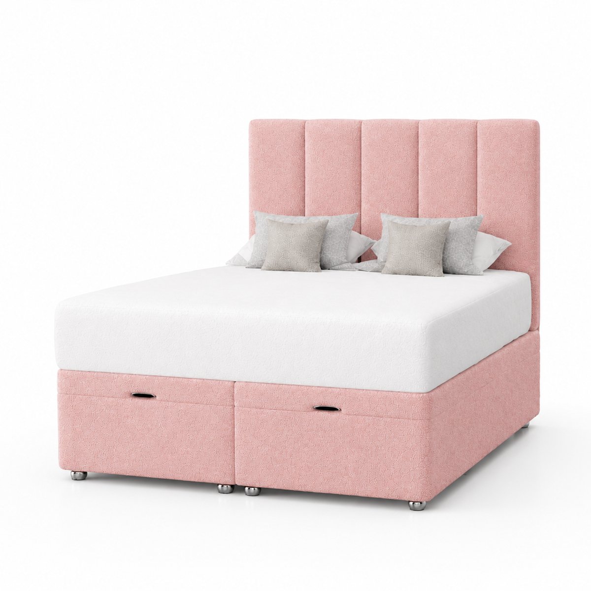 Comfy Deluxe Ella 4ft6 Double End Lift Ottoman Bed Set - Pink