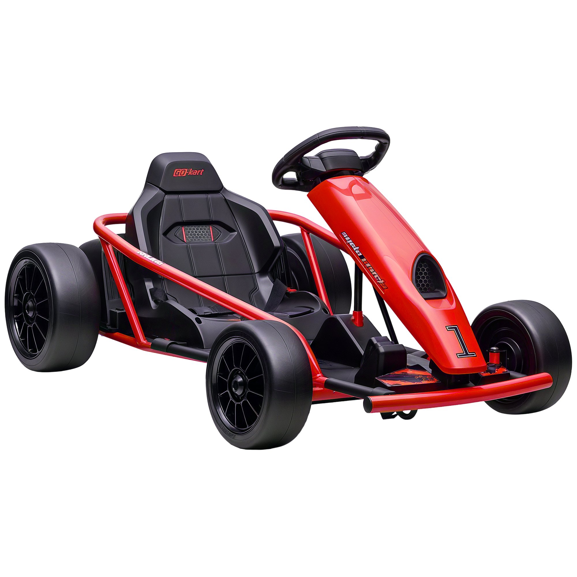 HOMCOM 24V 8 to 12 Years Drift Electric Ride On Go Kart – Red