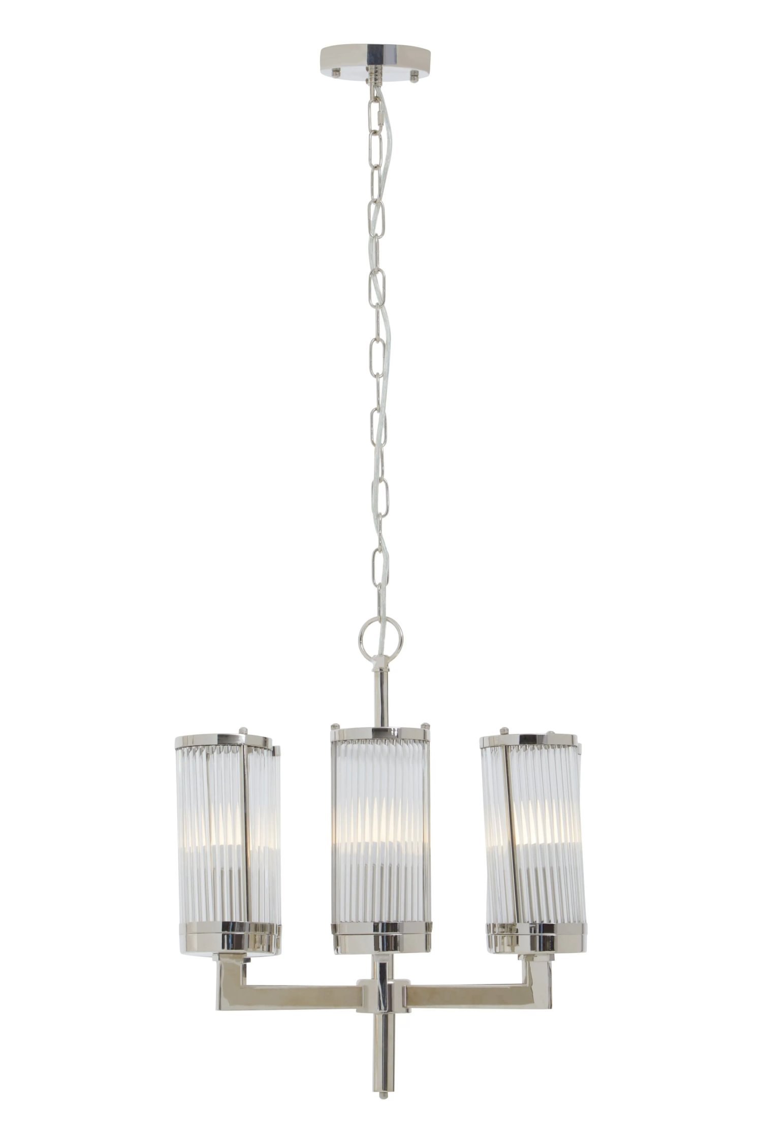 Orsina Hilton 6 Arm Glass Pendant Light - Nickel