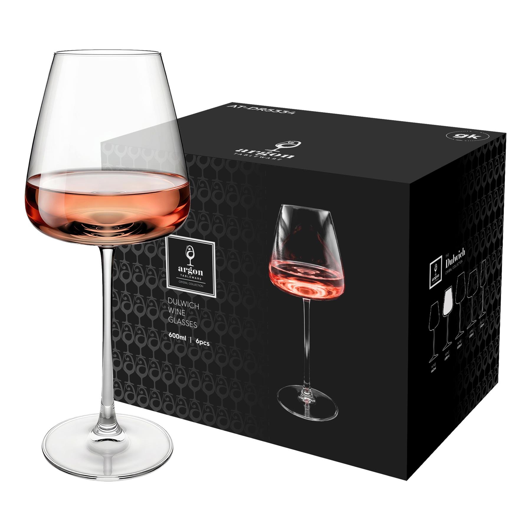 Argon Tableware Dulwich Crystal Rosé Wine Glasses - 600ml - Pack of 24