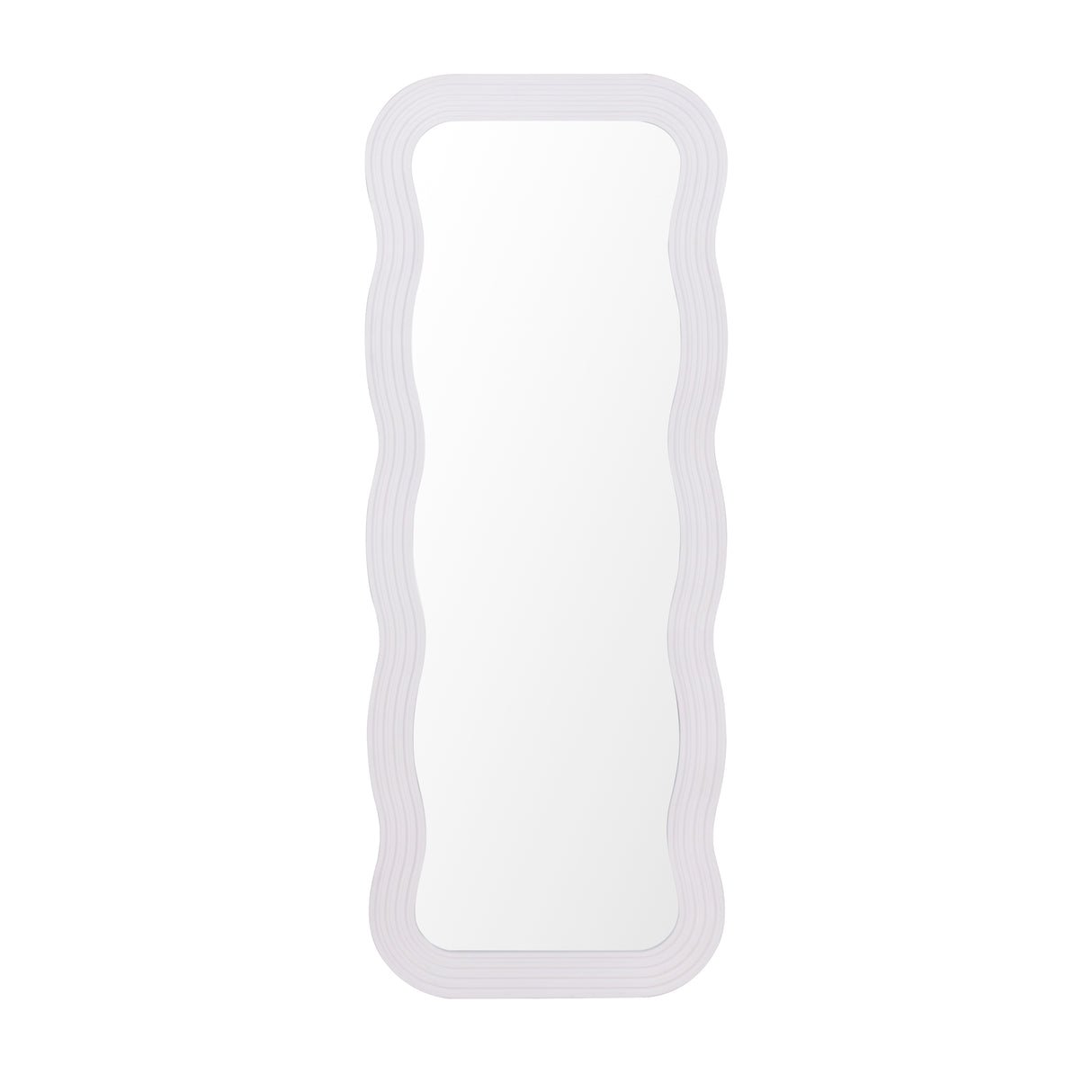 HomeGardenDirect Paola Full Length wavy Framed Mirror 180x70cm - White