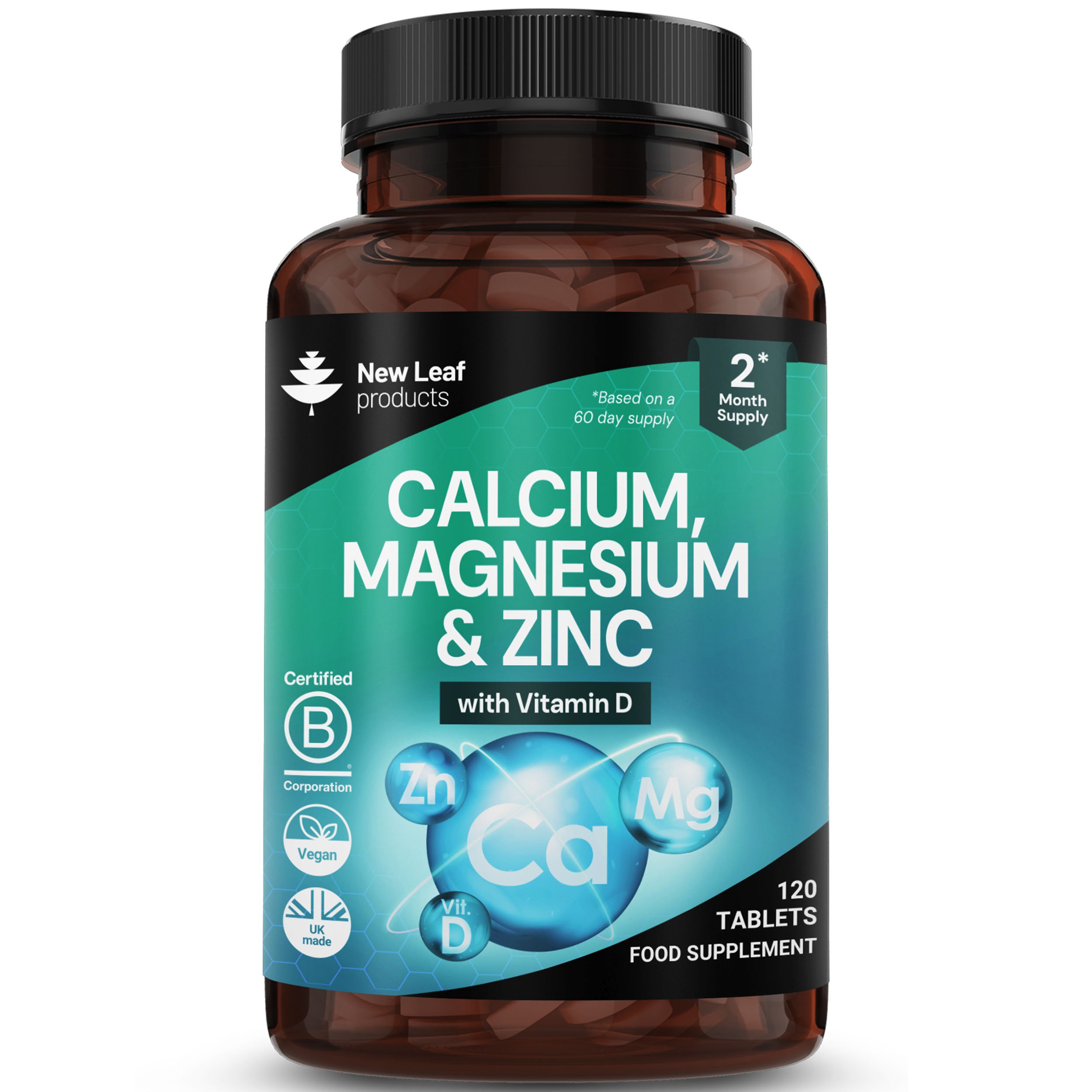 New Leaf Calcium Magnesium Zinc With Vitamin D Complex - 120 Tablets