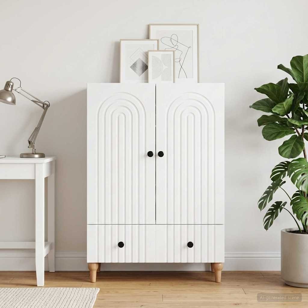 Walplus 1 Drawer Rectangular Sideboard - White - 66 x 34.5 x 95 cm