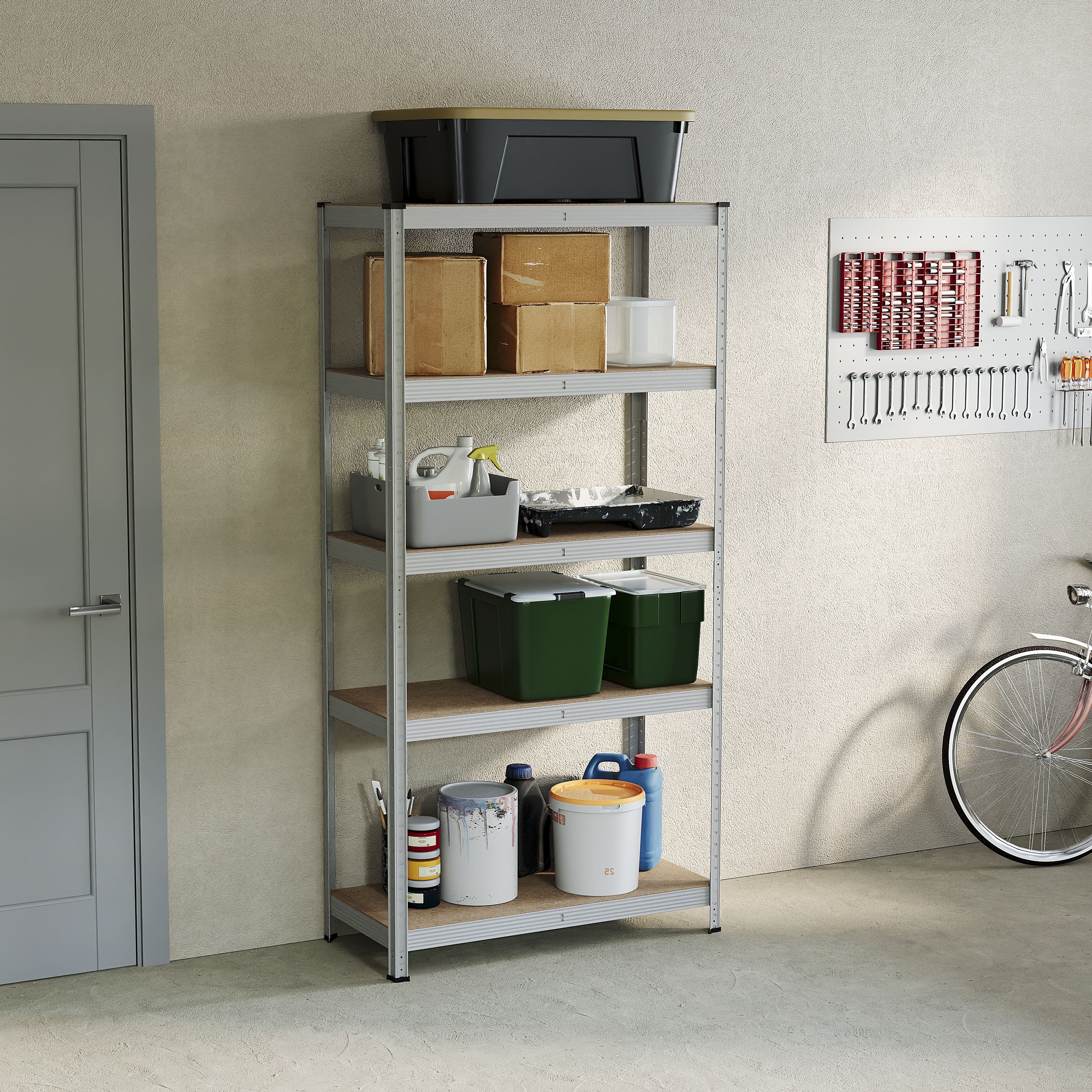Home Vida 5 Tier Garage Shelf Large Single Bay - Galvanised