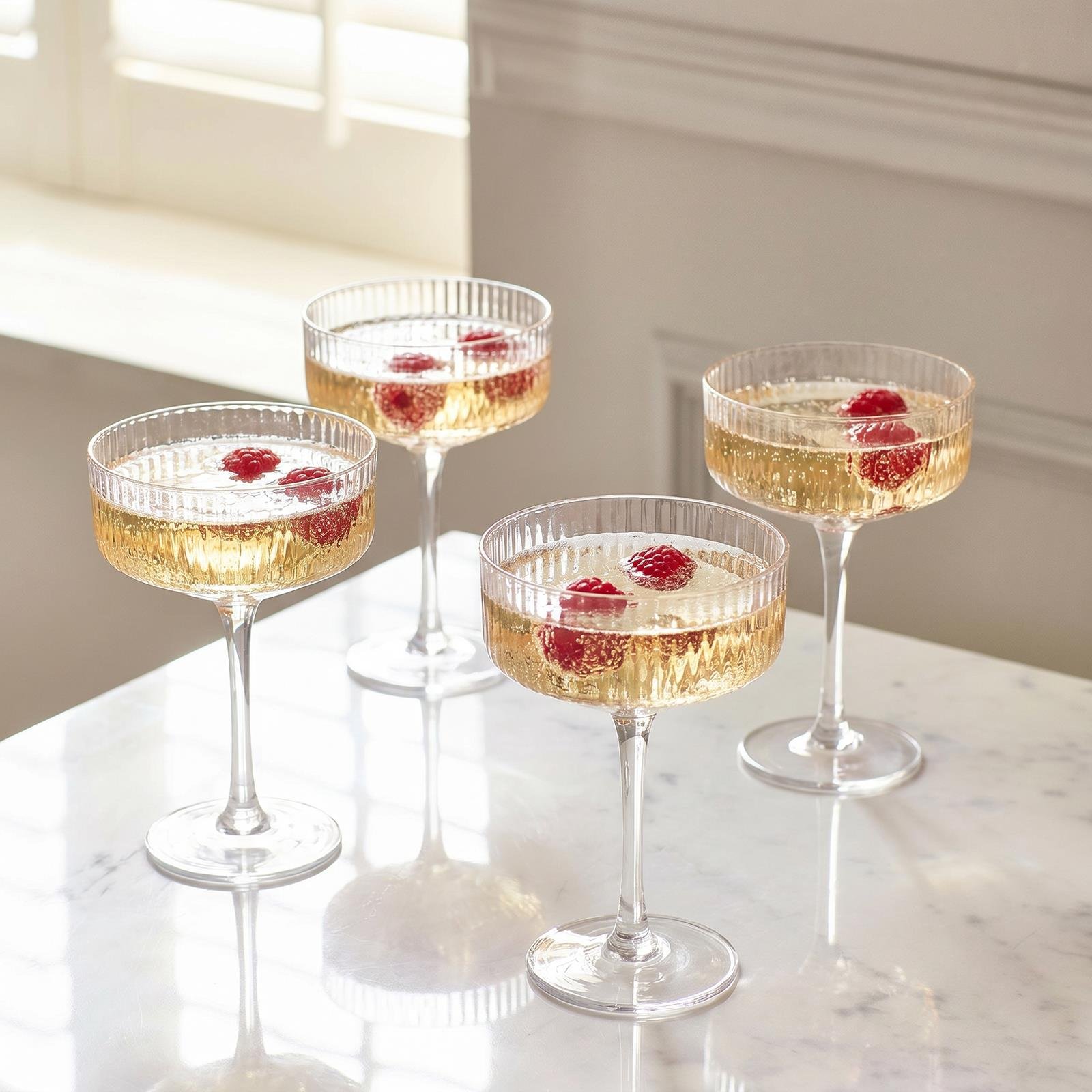 OHS 4 Pack Plastic Cocktail Glasses - Clear
