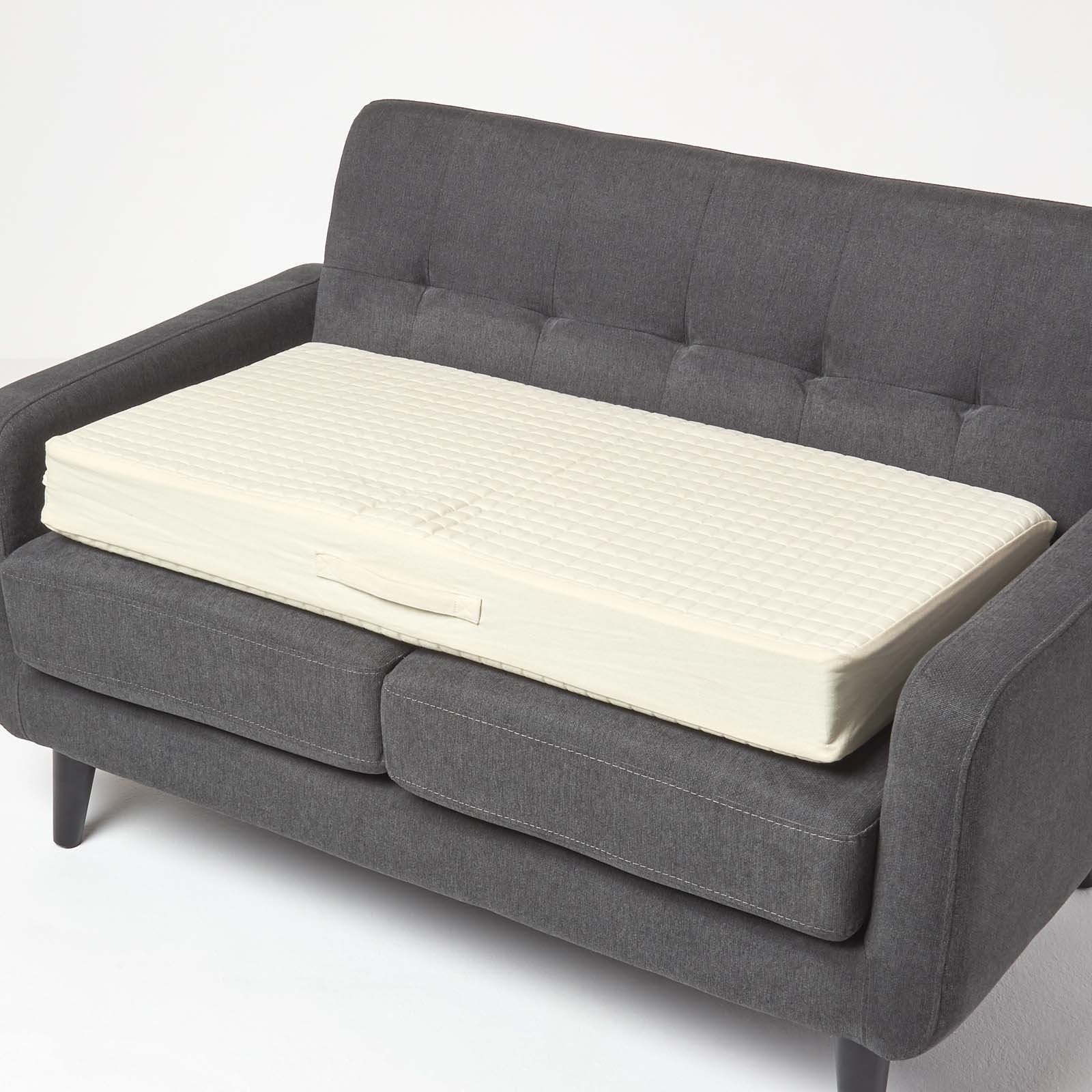 Homescapes Cotton Orthopaedic Foam 2 Seater Sofa Booster Cushion - Cream