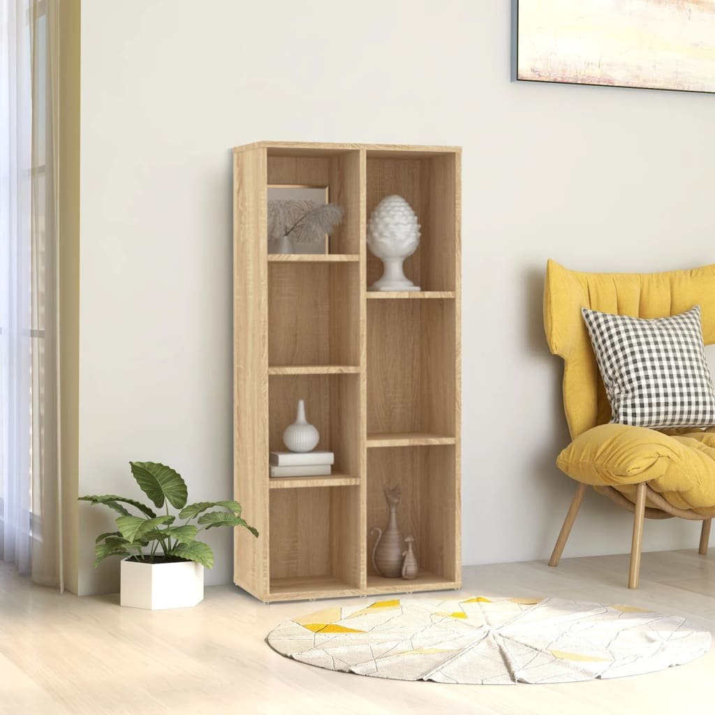 Walplus Engineered Wood Book Cabinet - Light Oak - 50 x 25 x 106 cm