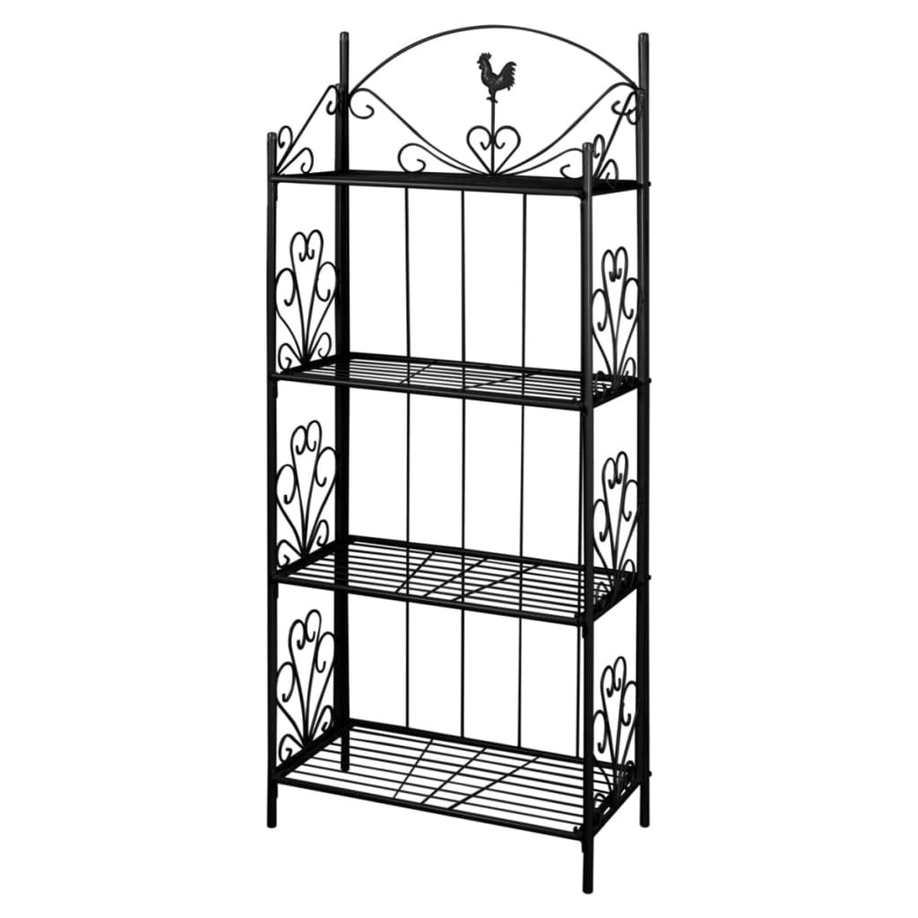 Walplus Square Steel Plant Rack - Black - 61.5 x 33 x 153 cm