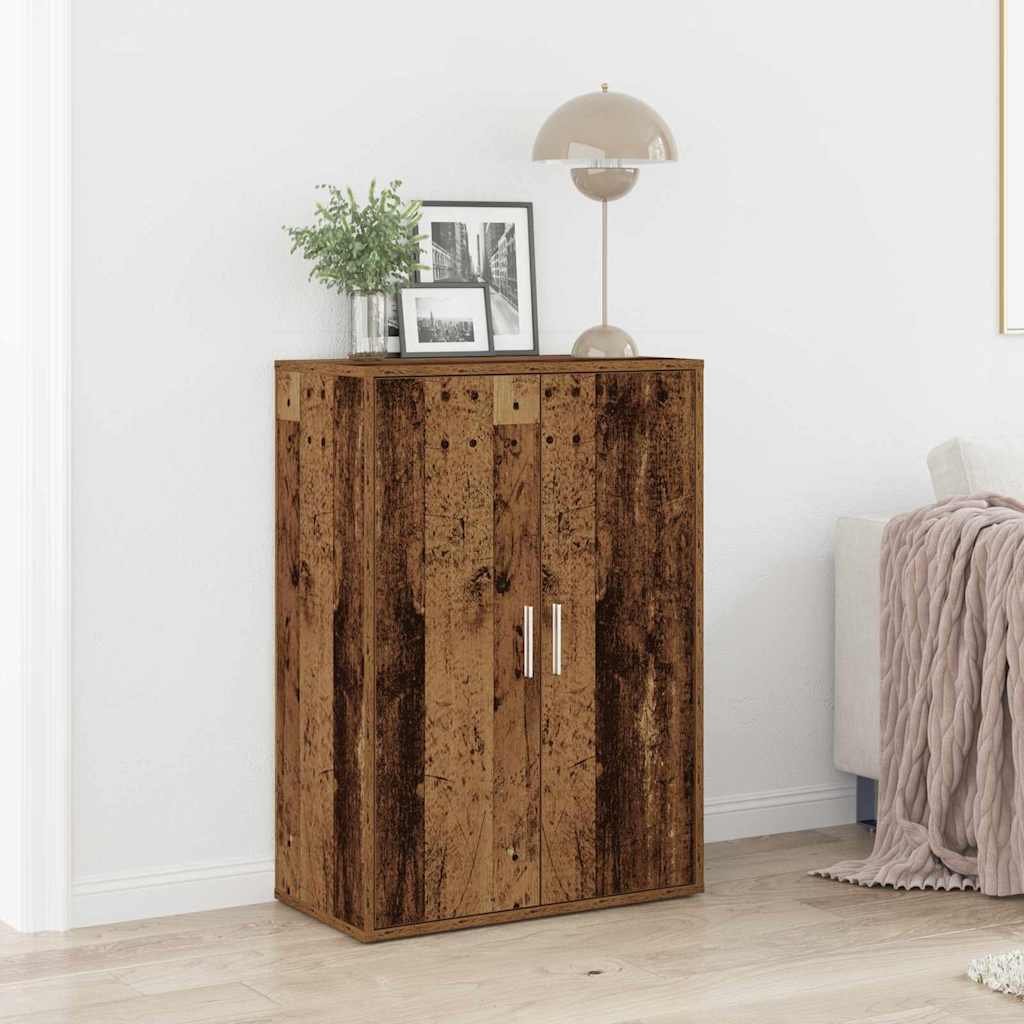 Walplus 2 Door Rectangular Sideboard - Old Wood - 60 x 31 x 84 cm